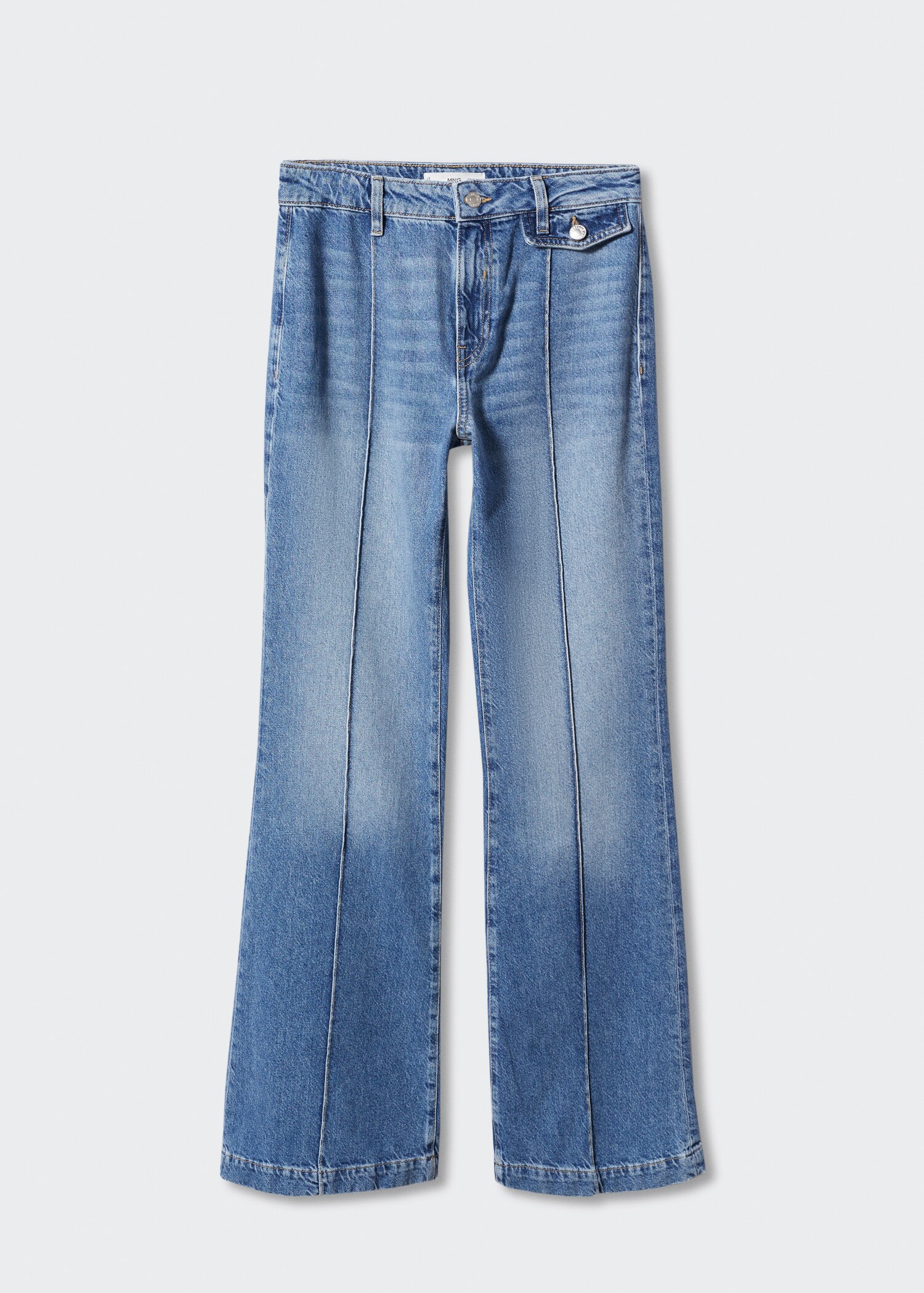 Jeans flare tiro alto costuras - Artículo sin modelo