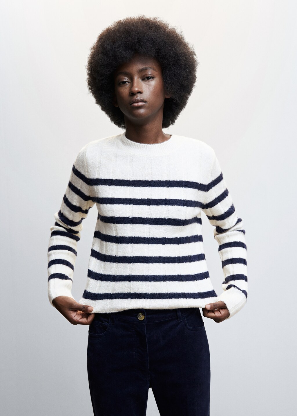Pull over raye col rond Femme MANGO Burkina Faso