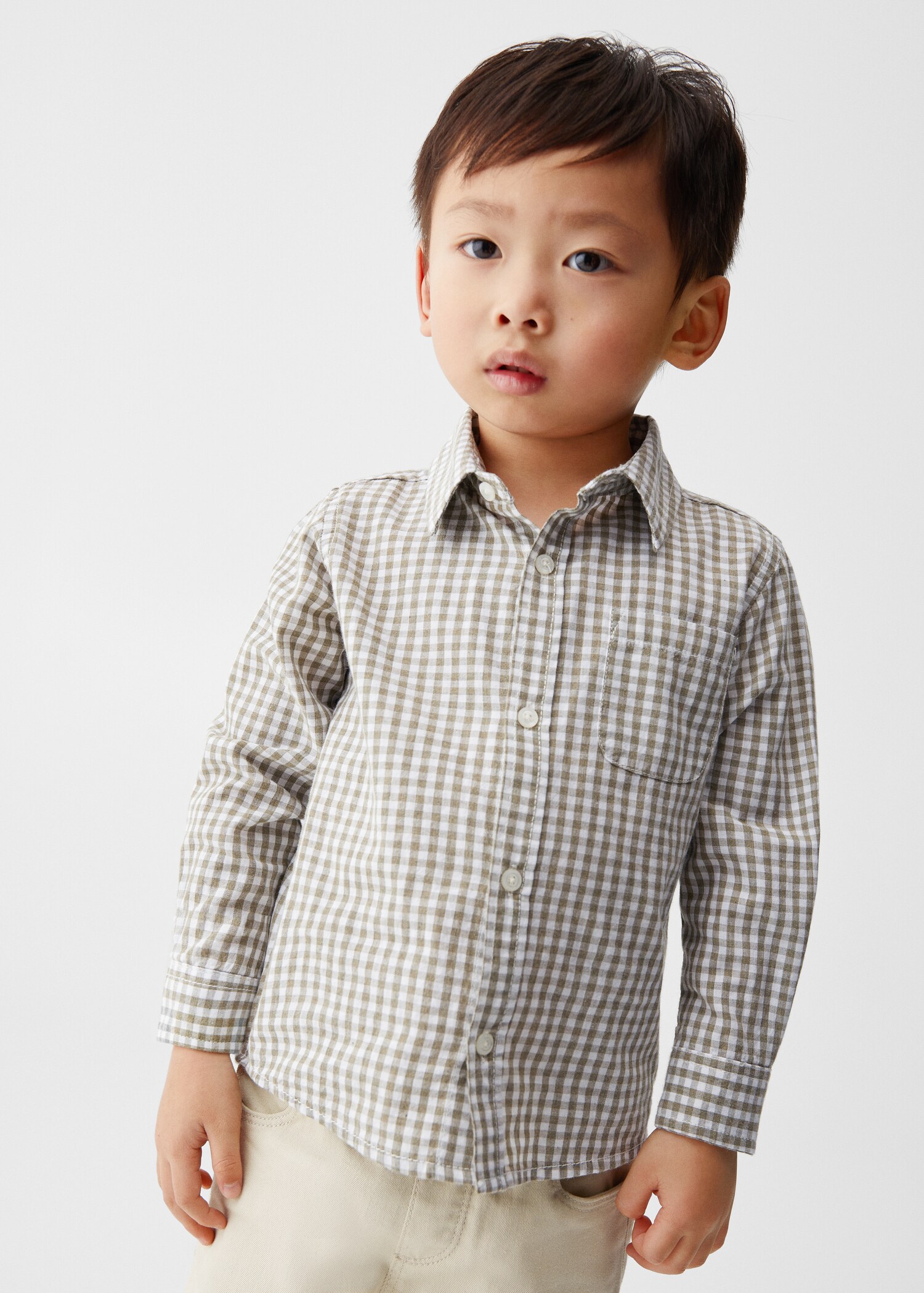 Camisa algodón cuadros - Plano medio
