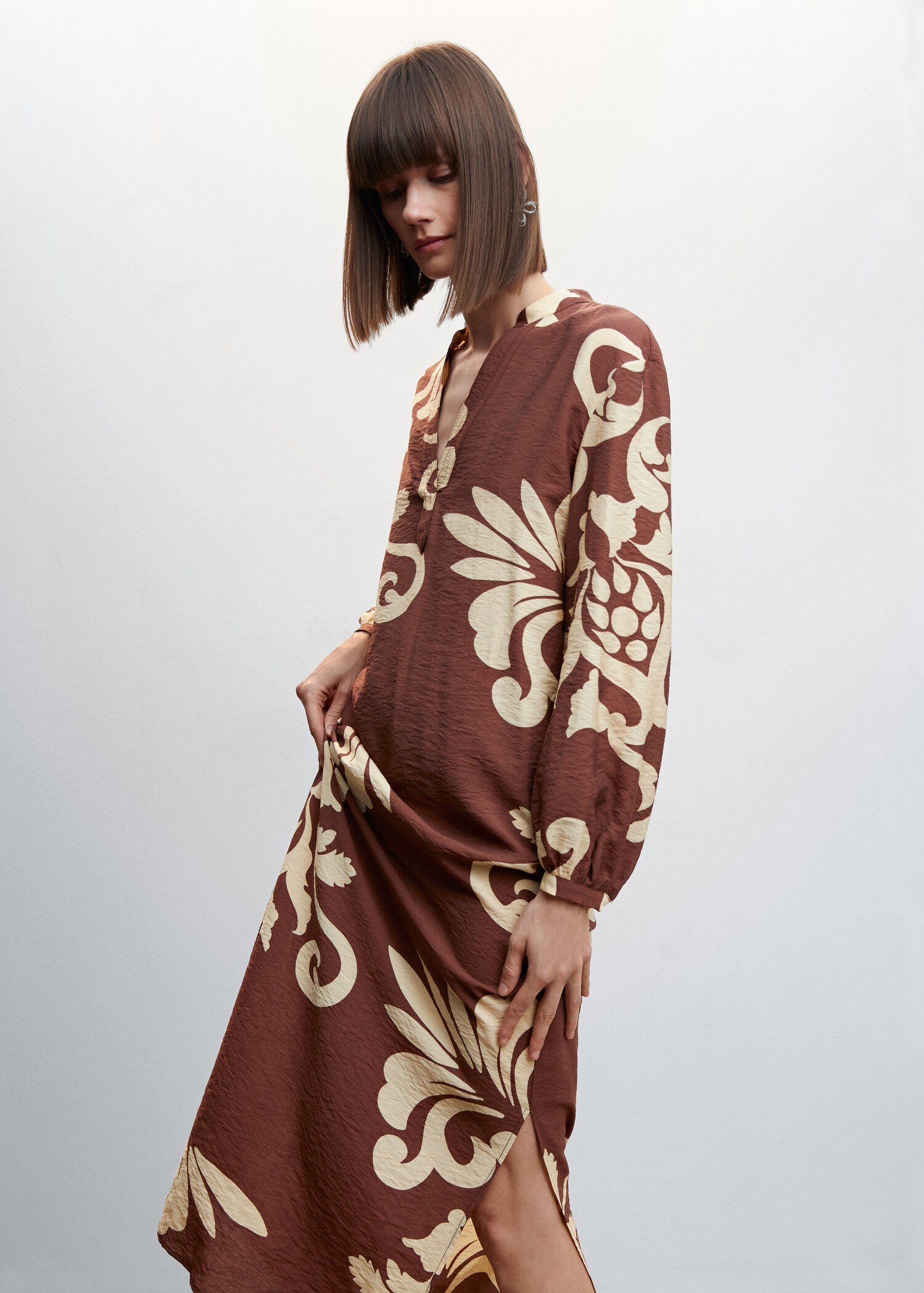 Vestido estampado abertura  - Detalle del artículo 1