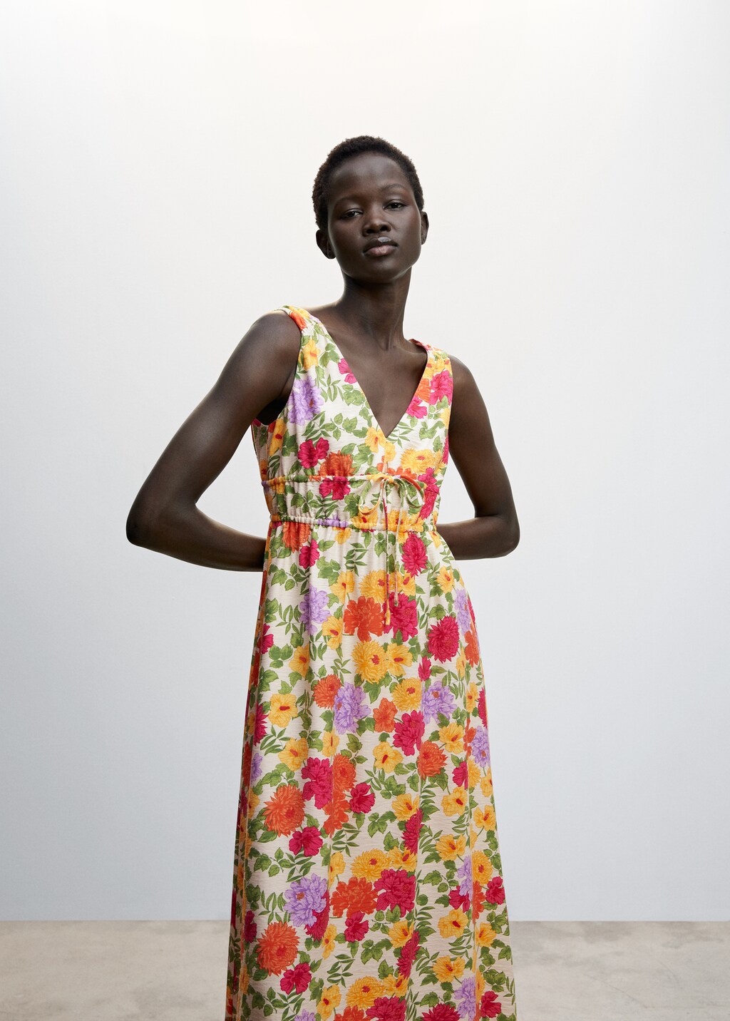 Mango midi printed dress sale