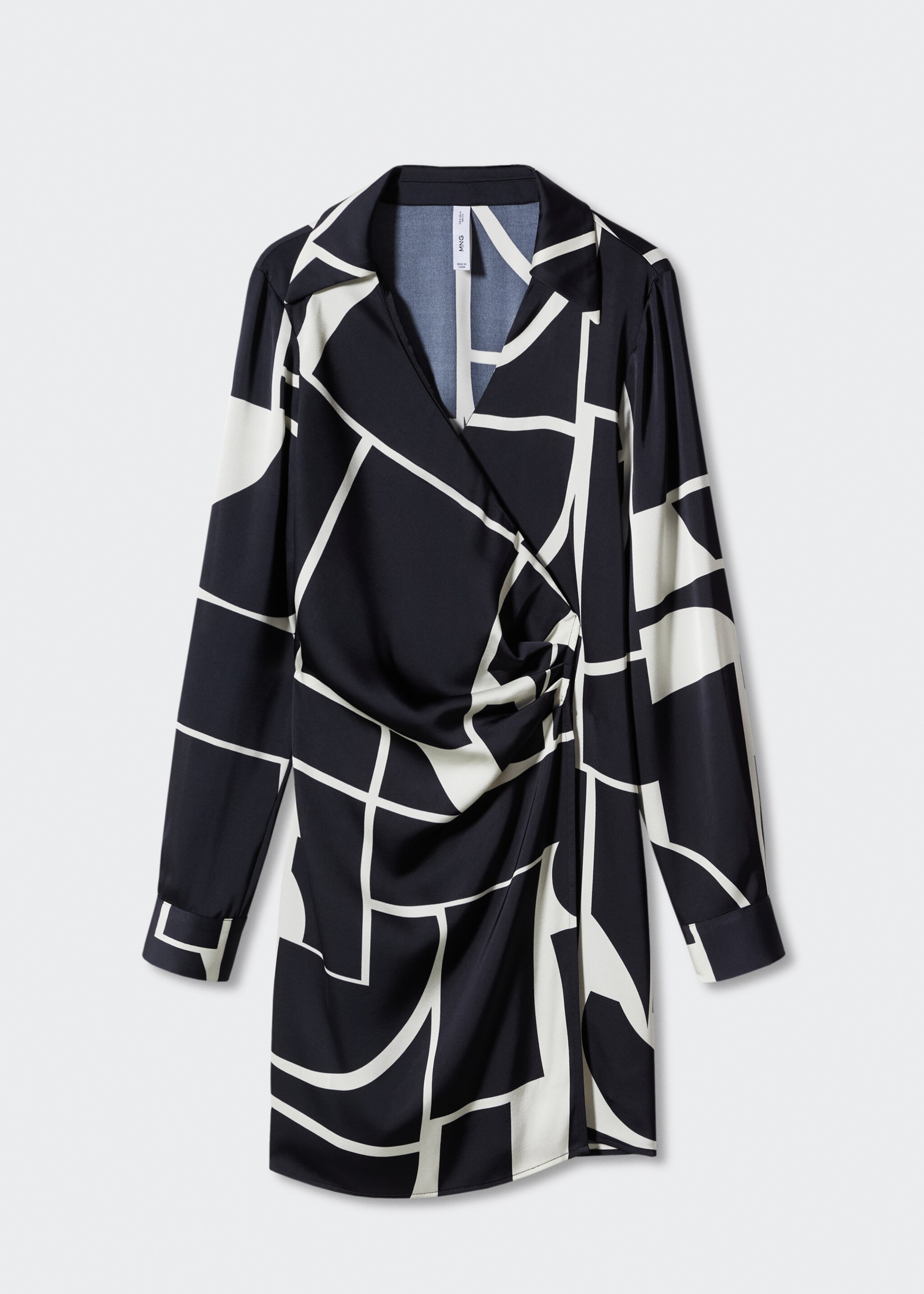 Vestido satinado estampado  - Artículo sin modelo, Negro. Ref: 47034017-00.