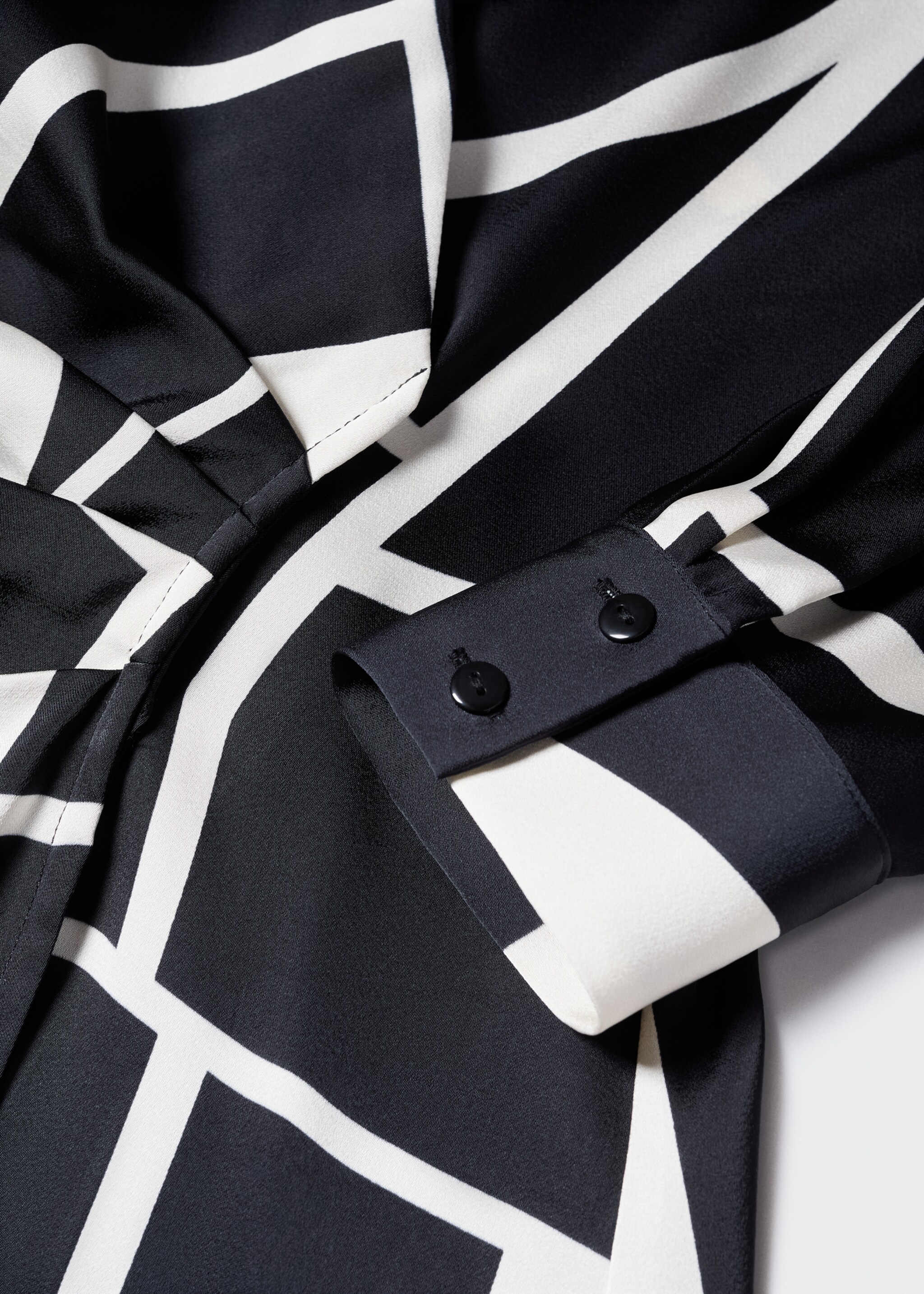 Vestido satinado estampado  - Detalle del artículo 8, Negro. Ref: 47034017-00.