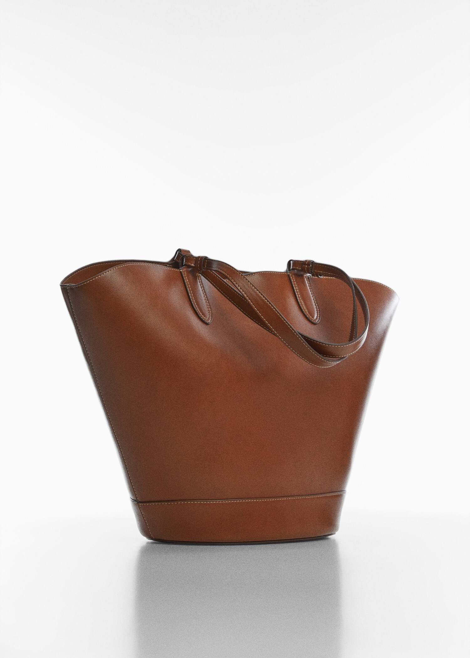 Leather-effect shopper bag - Medium plane