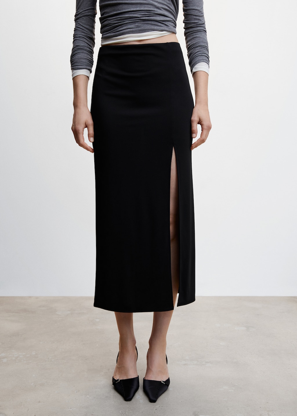 Jupe midi fendue