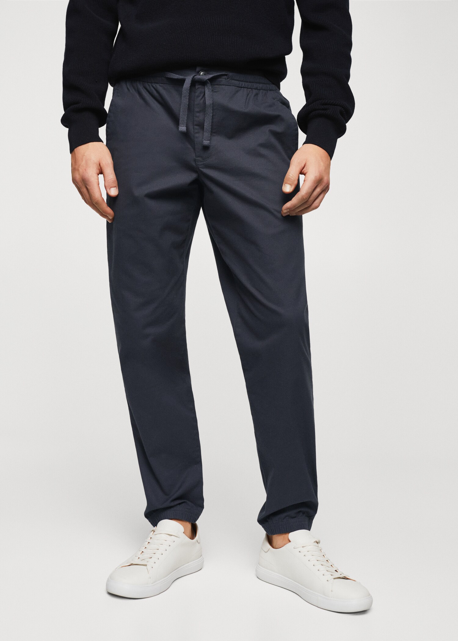 Cotton jogger-style trousers - Medium plane