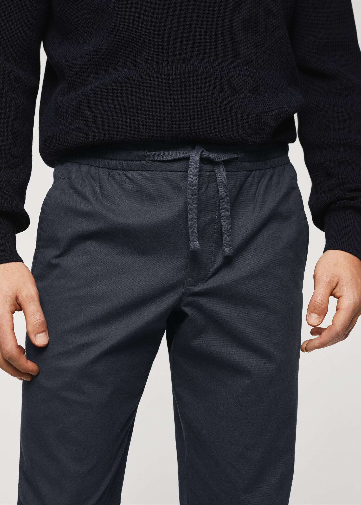 Cotton jogger-style trousers - Details of the article 1