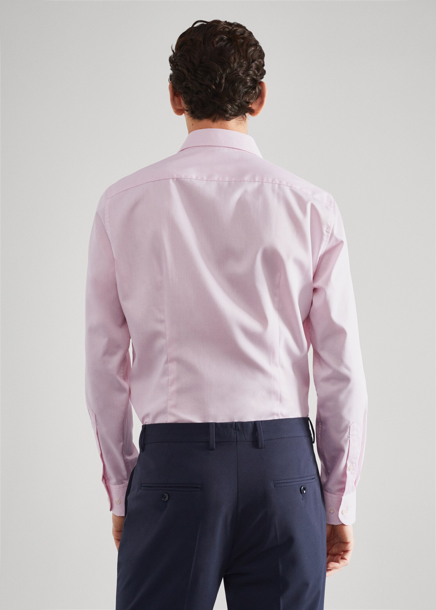 Gestructureerd slim fit overhemd - Achterkant van het artikel