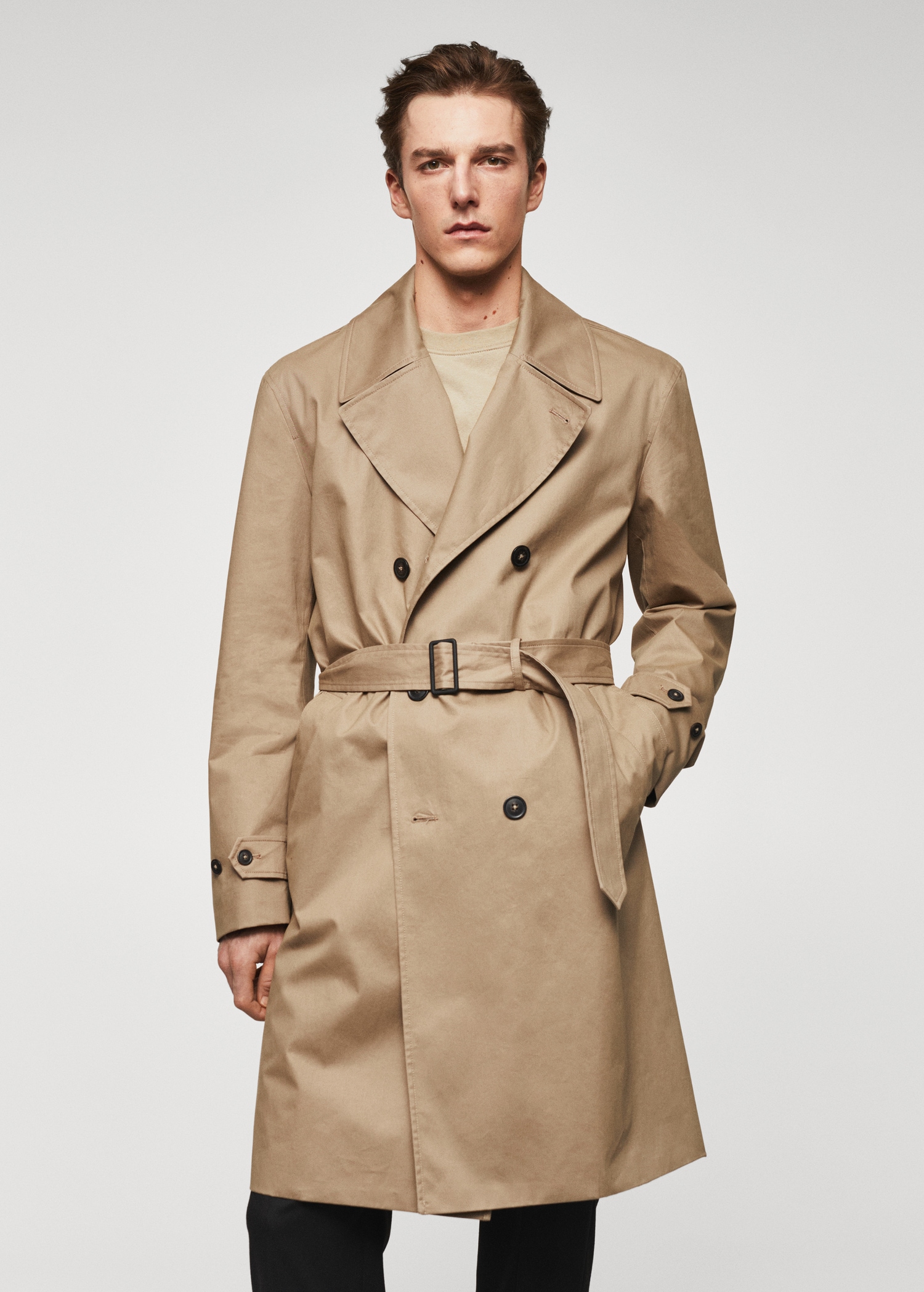 Classic 100% cotton trench coat Men MANGO Vietnam