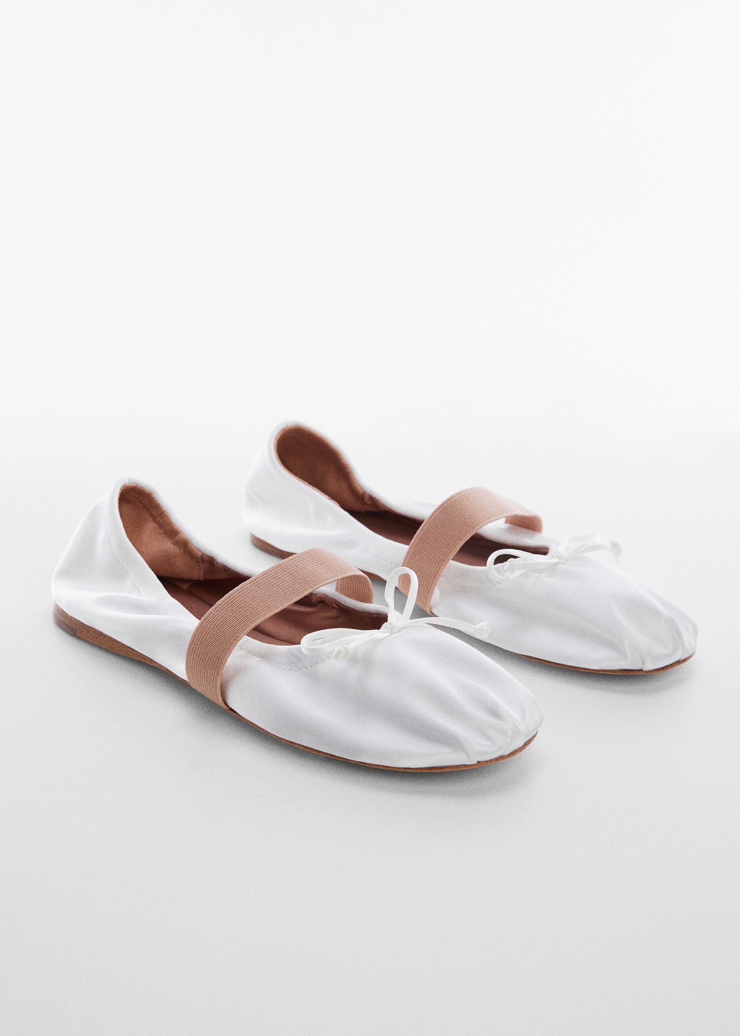 Elastic satin ballerinas - Medium plane