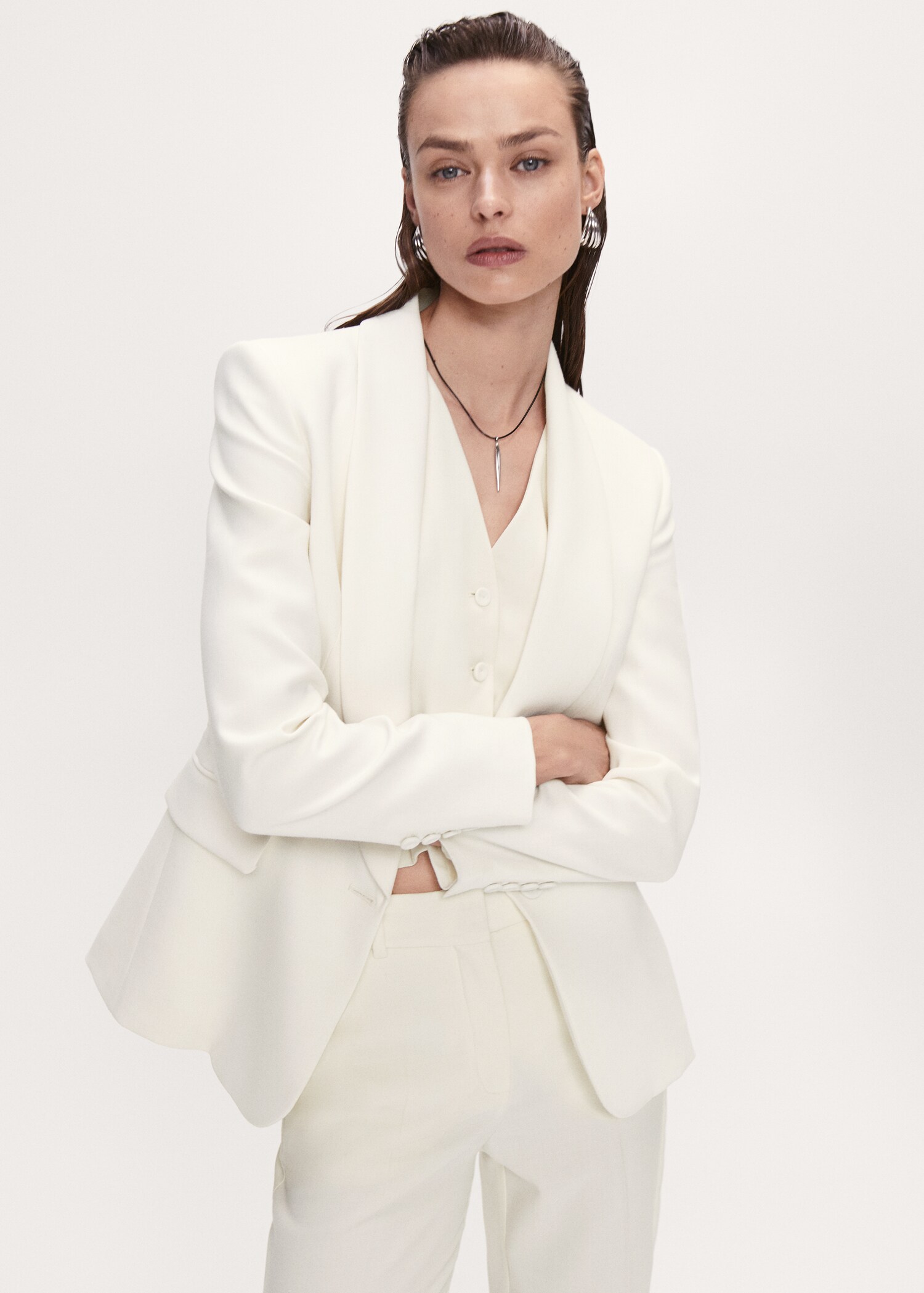 Shawl collar structured blazer - Medium plane