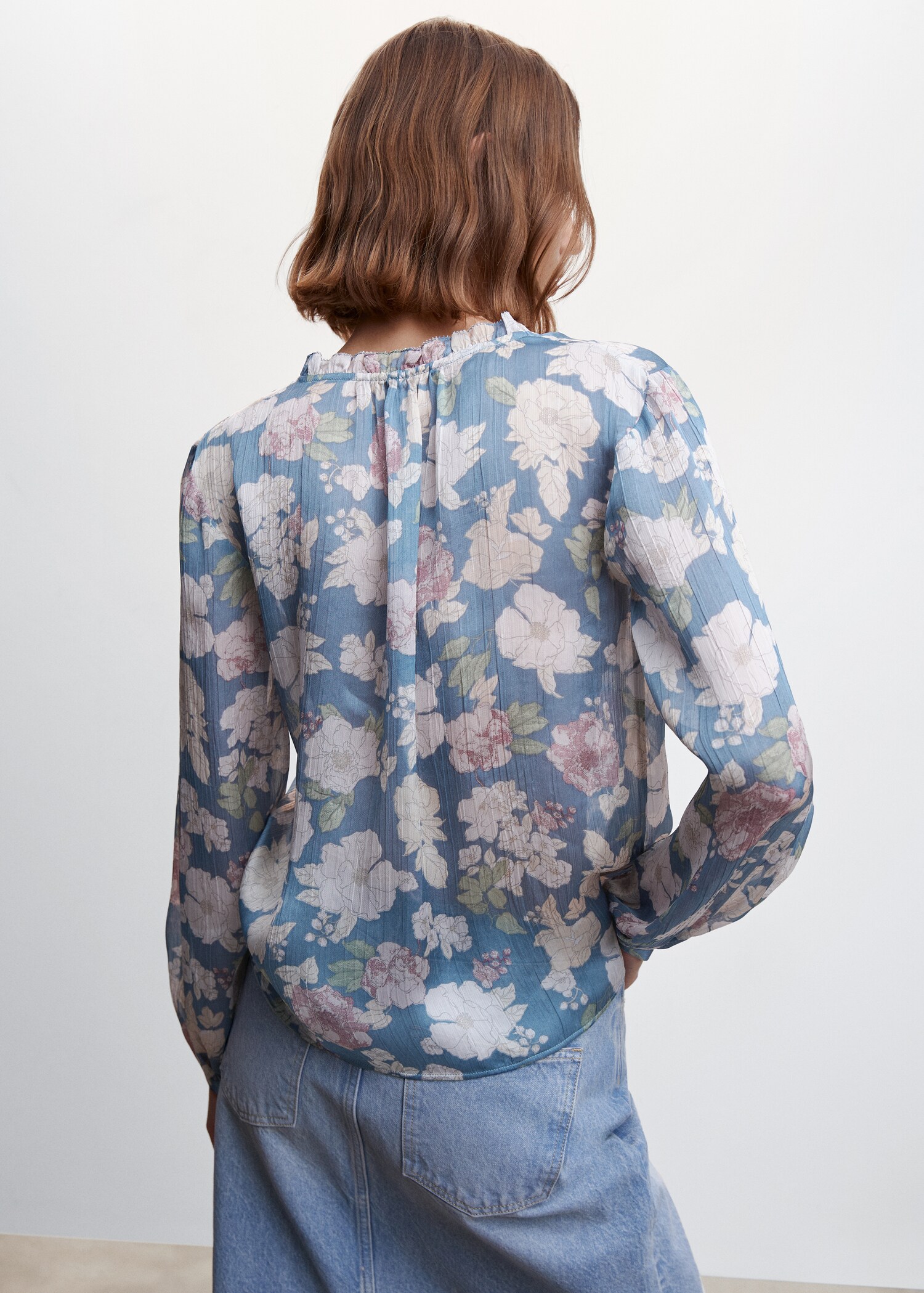 Blouse imprimé floral à nœud - Verso de l’article