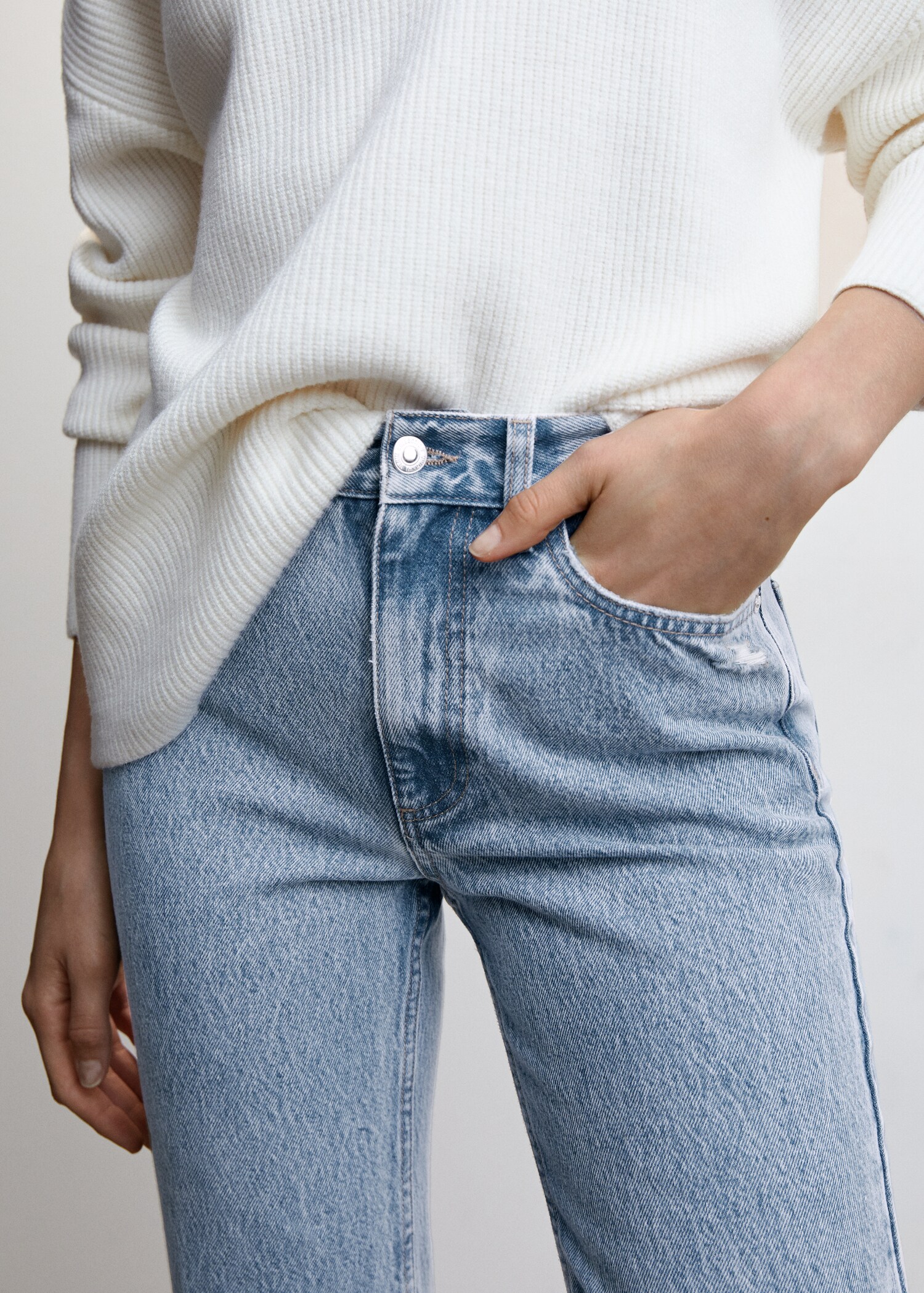 Jeans rectos rotos decorativos - Detalle del artículo 6