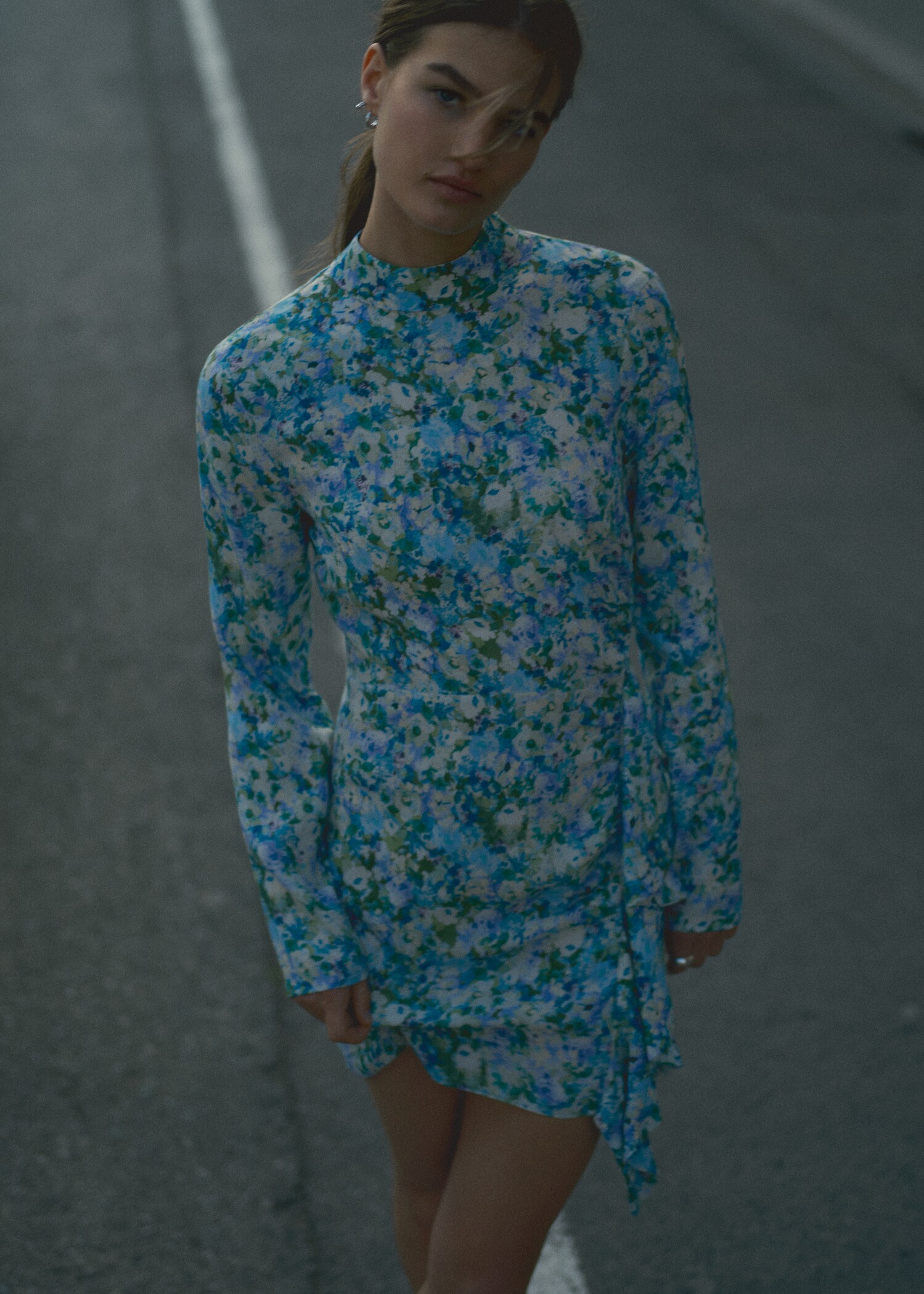 Ruffled floral print dress - Details of the article 7