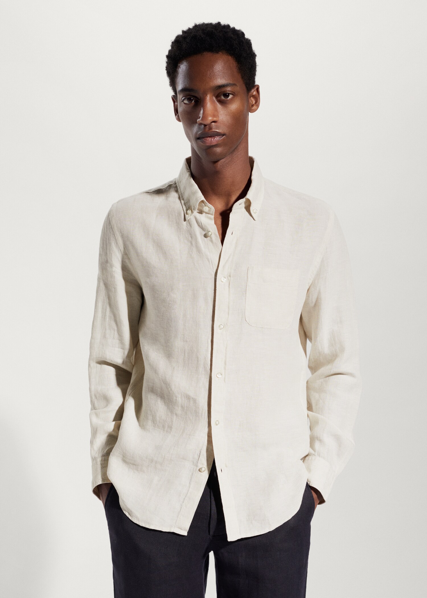 100% linen slim-fit shirt - Medium plane