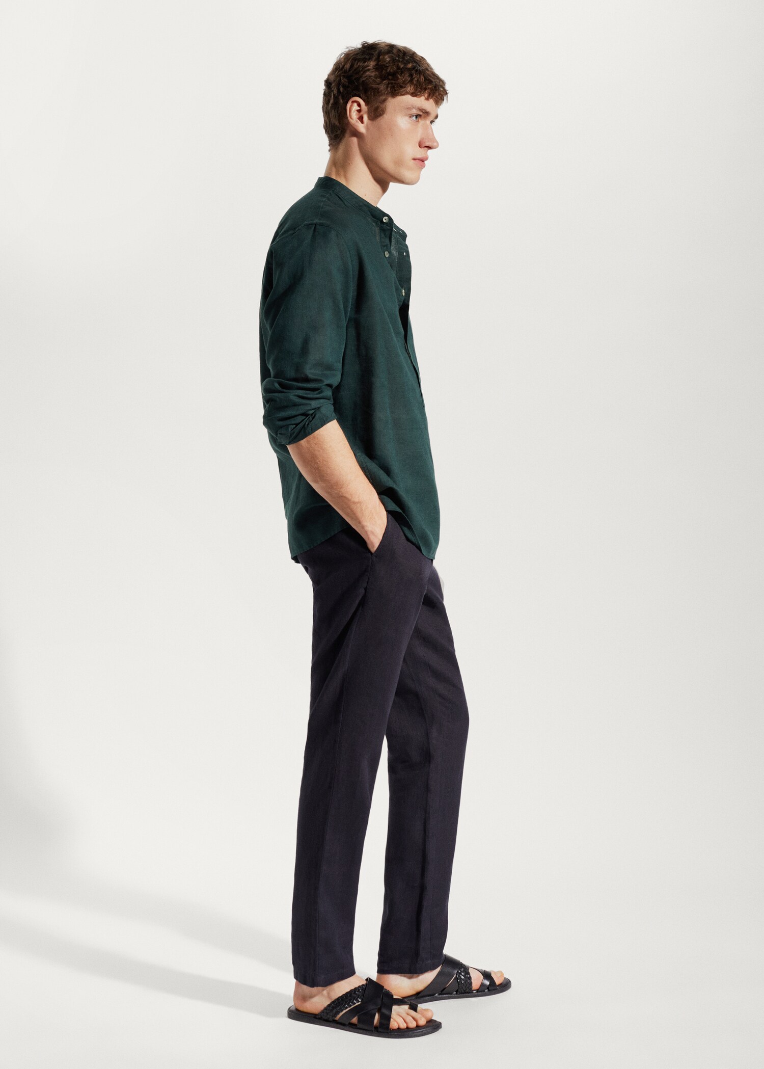 Chemise regular-fit lin col mao - Détail de l'article 2