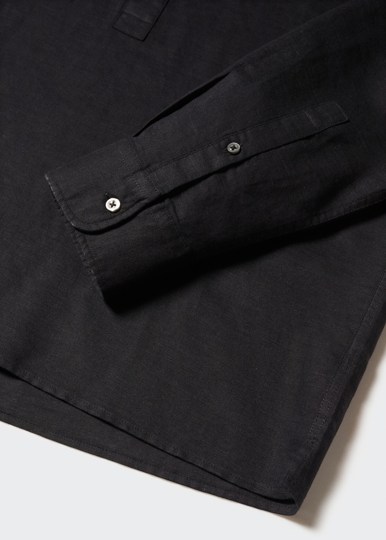 Regular-fit Mao-collar linen shirt - Details of the article 8