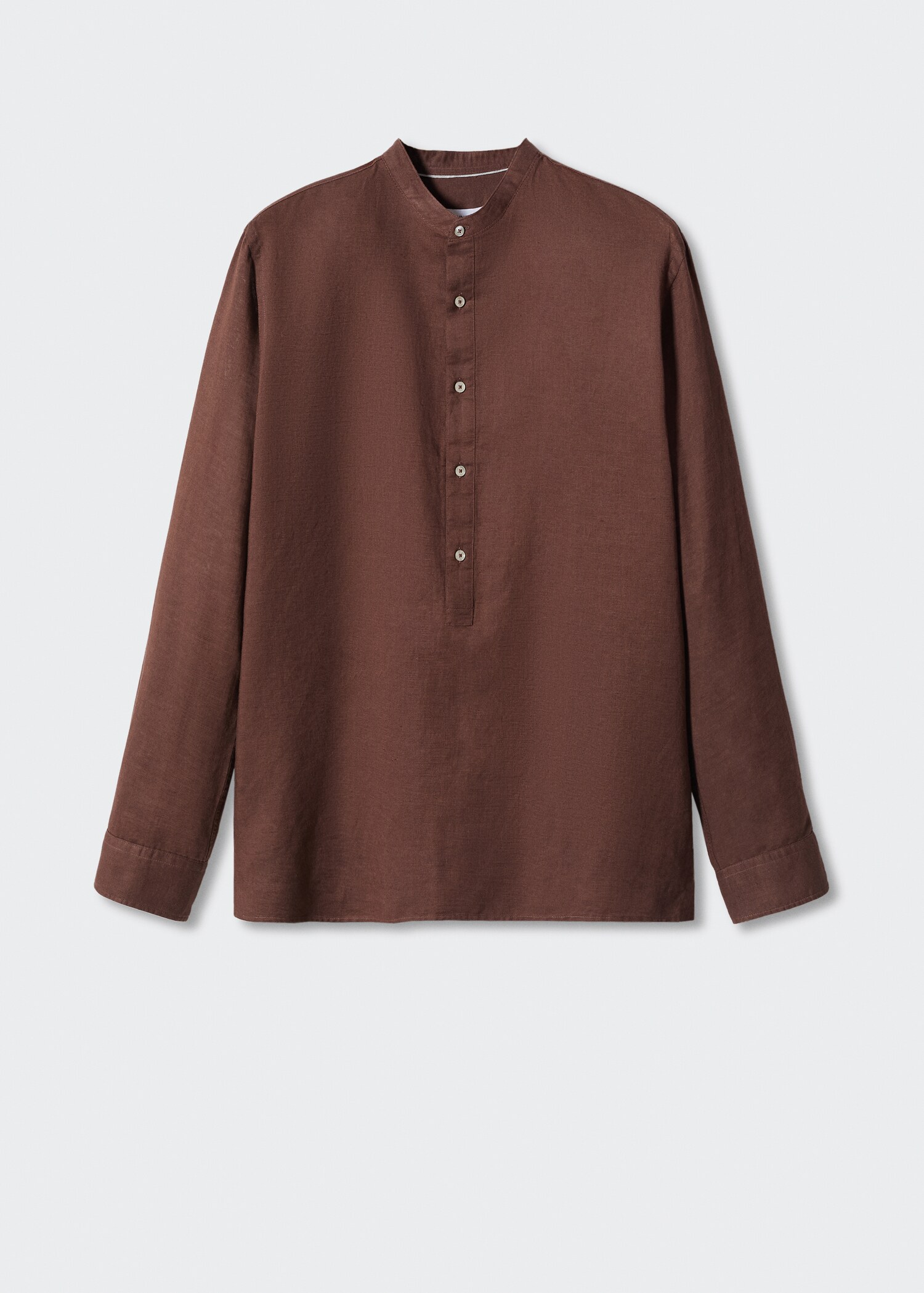 Chemise lin regular-fit col mao - Article sans modèle