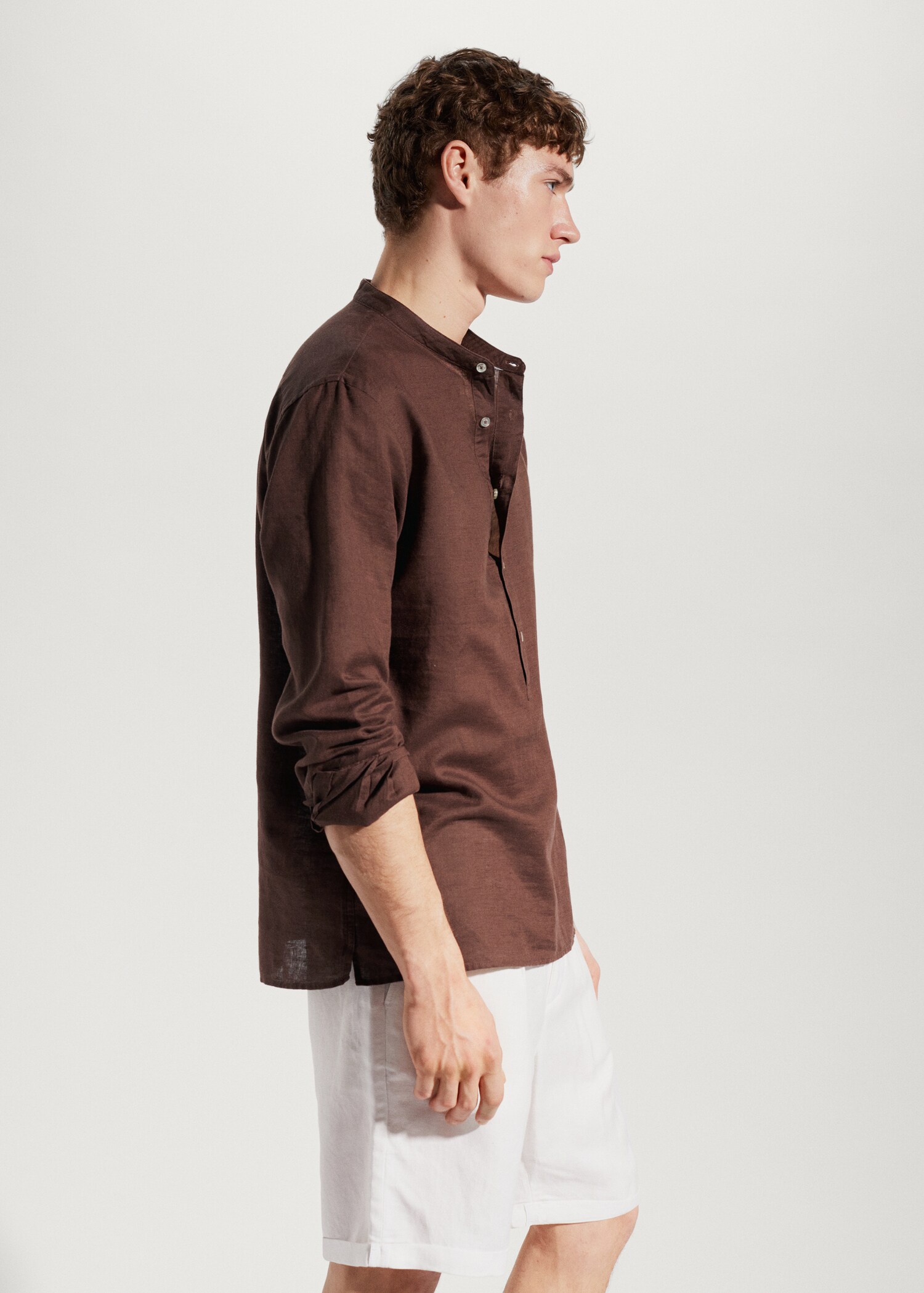 Chemise lin regular-fit col mao - Détail de l'article 2
