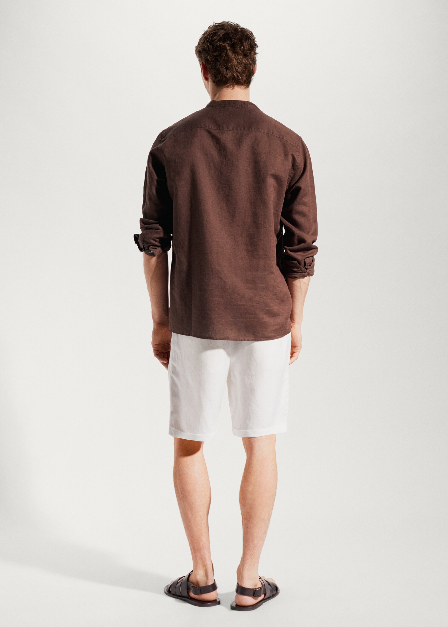 Chemise lin regular-fit col mao - Verso de l’article