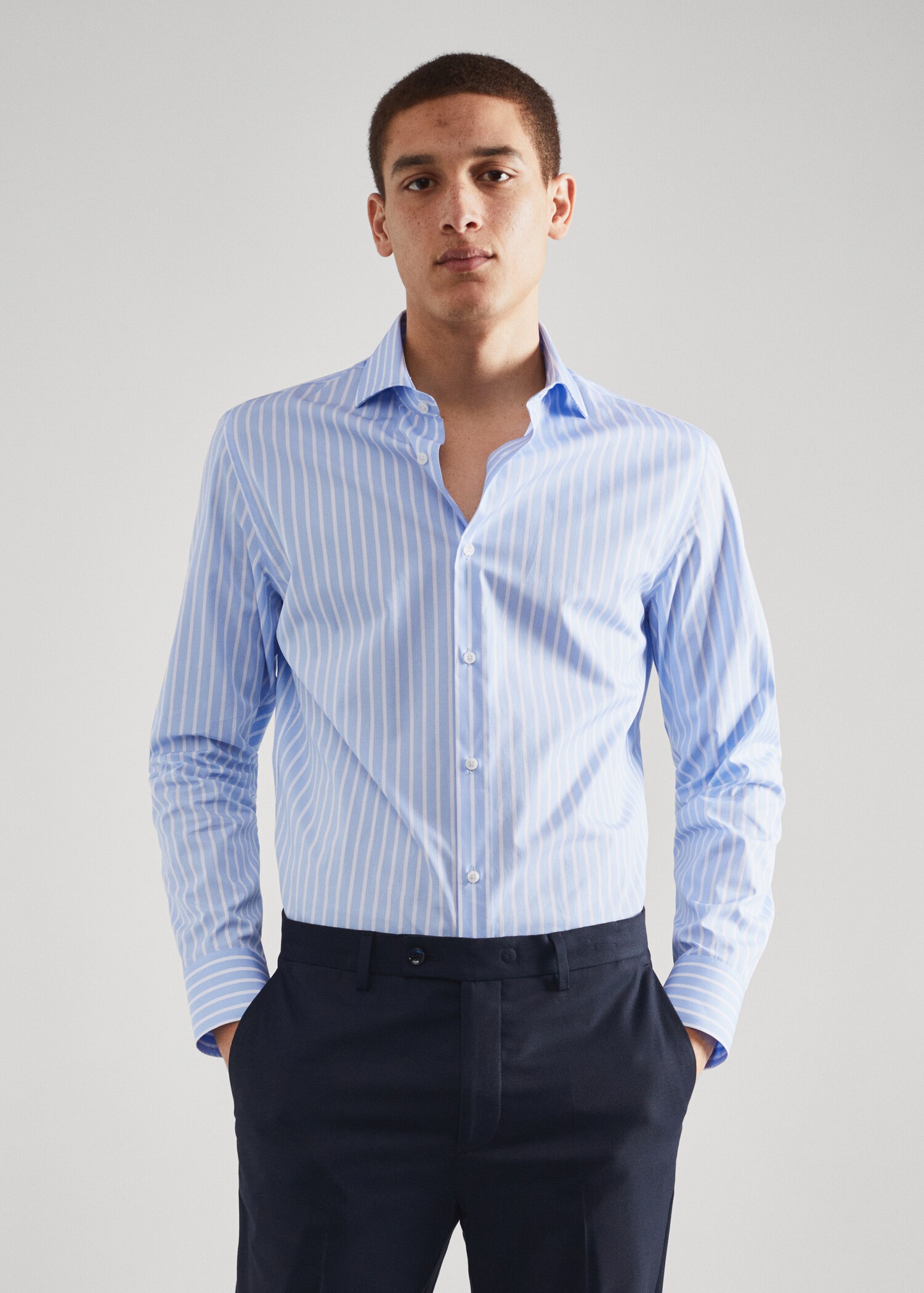 Chemise costume slim fit coton - Plan moyen