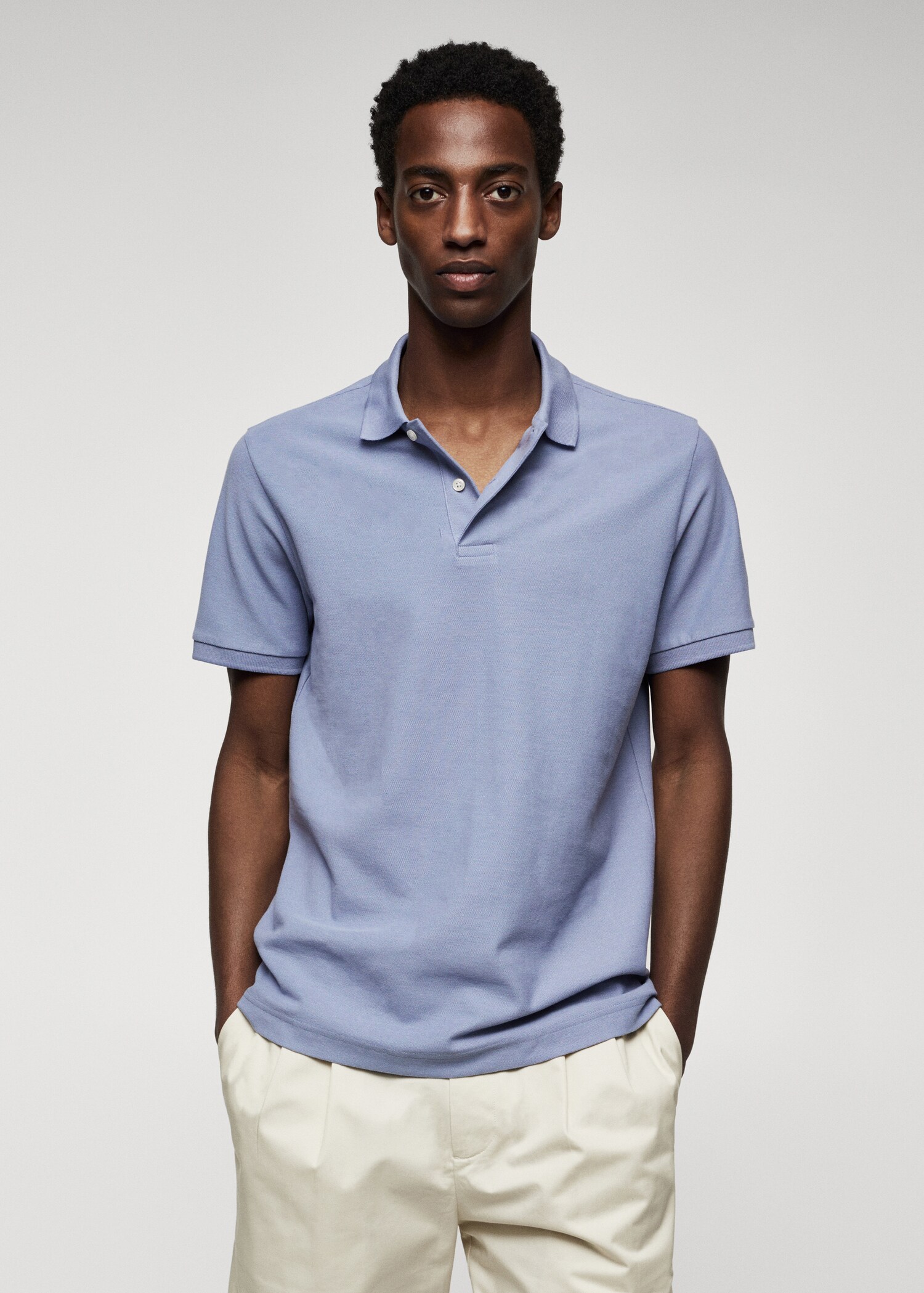 Cotton piqué polo shirt - Plan mediu