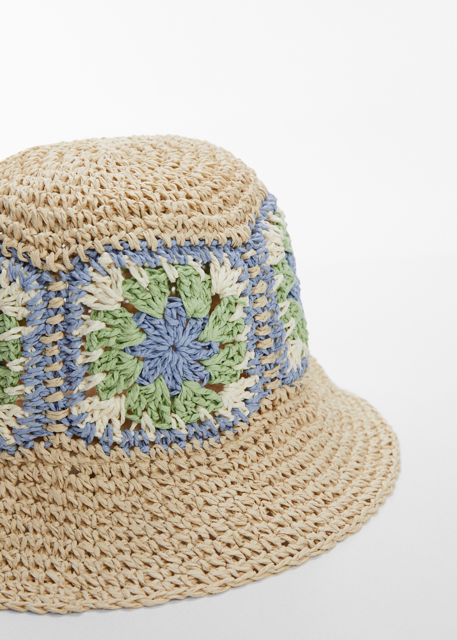 Flowers straw hat - Medium plane