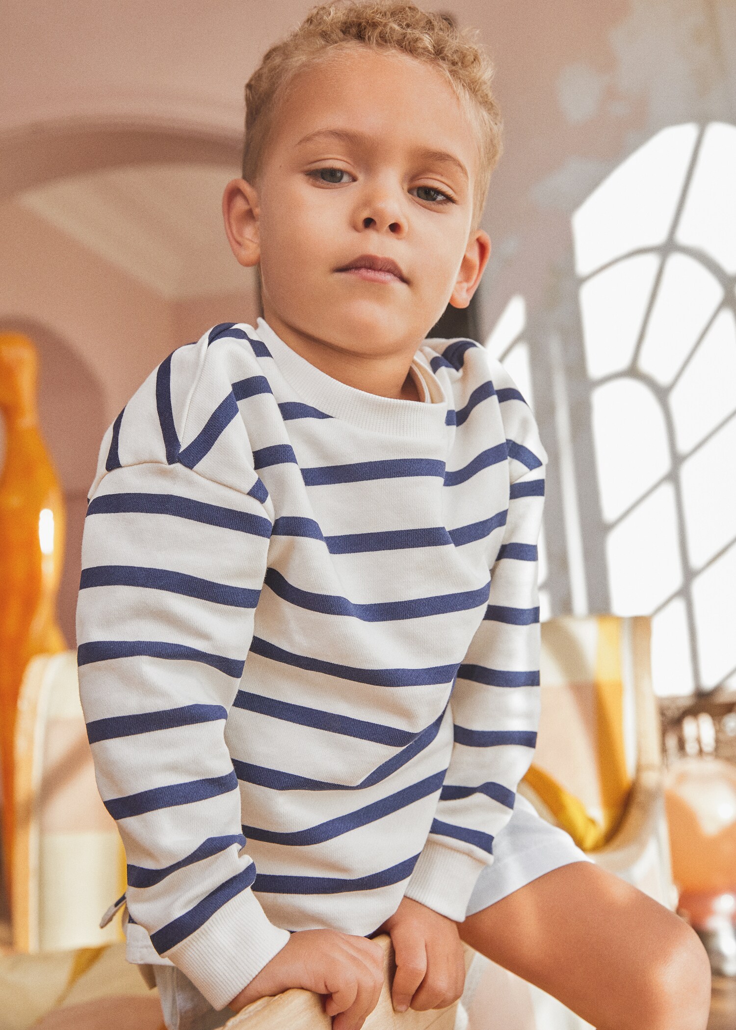 Striped cotton-blend sweatshirt - Details of the article 5