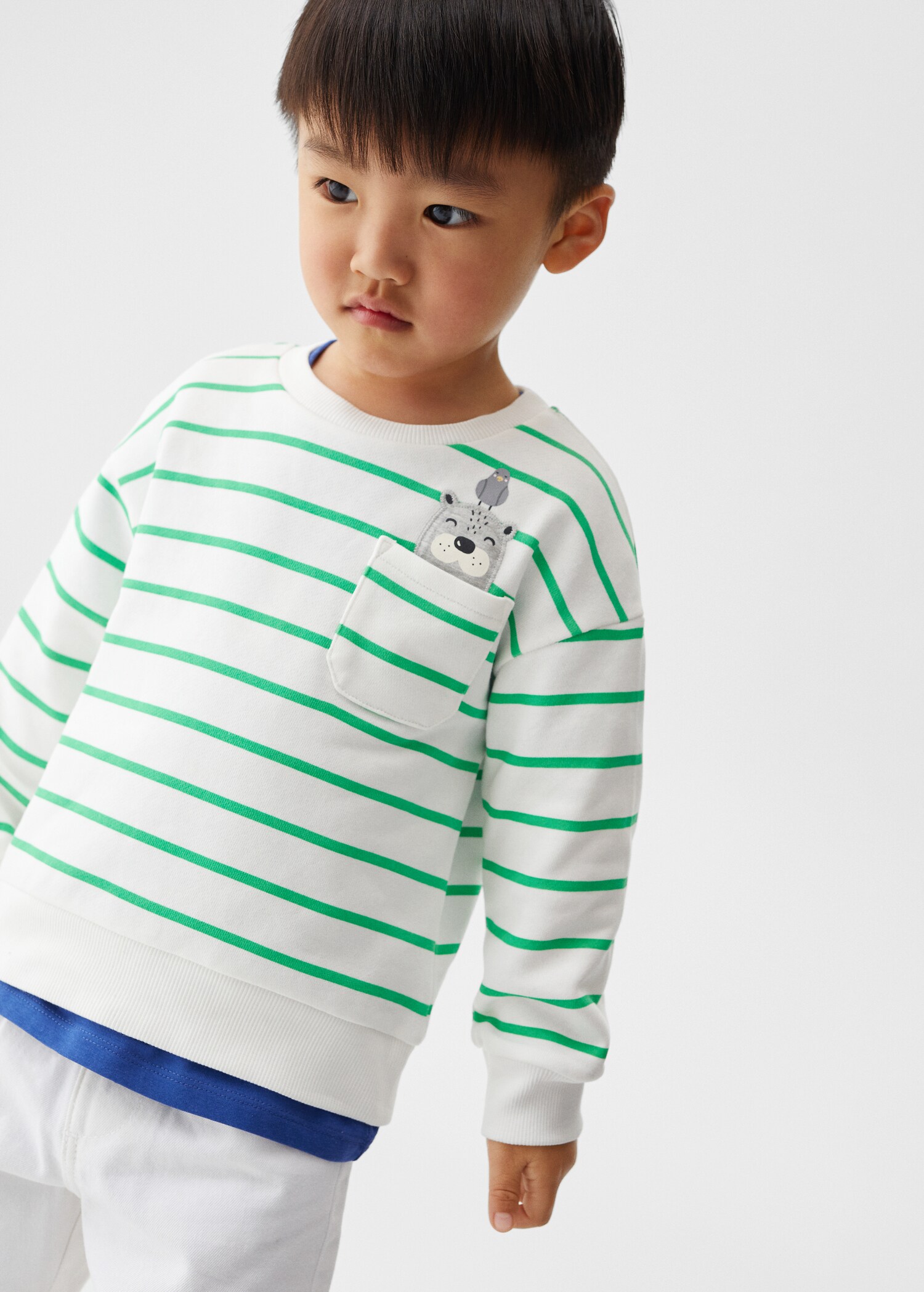 Striped cotton-blend sweatshirt - Середній план
