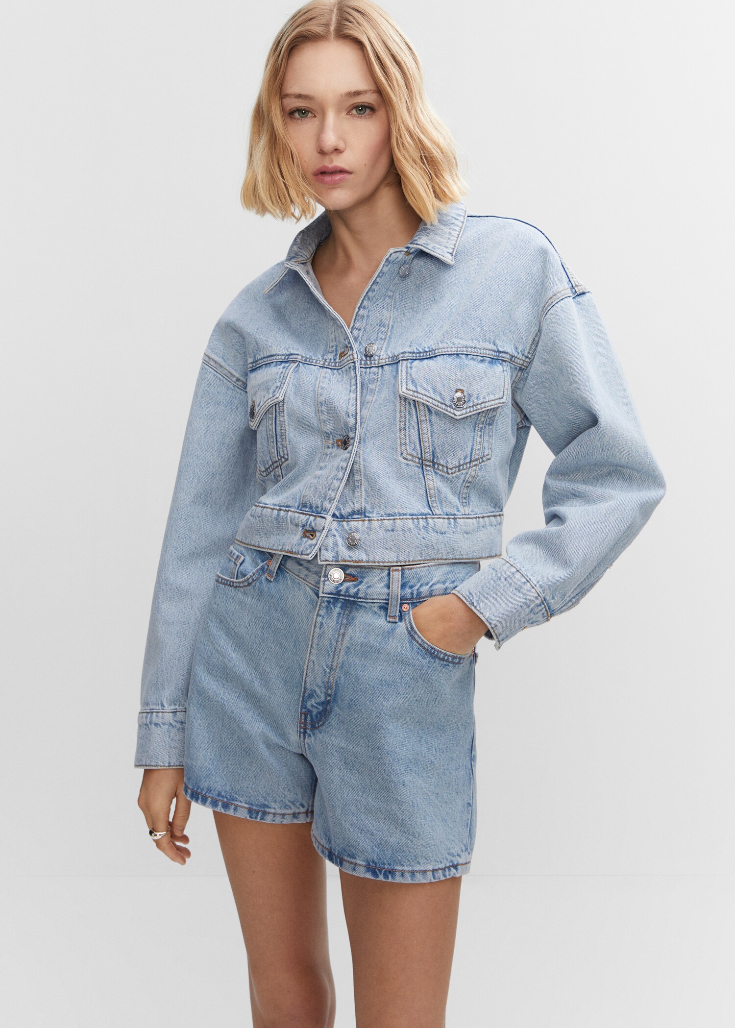 Cropped denim jacket - Medium plane