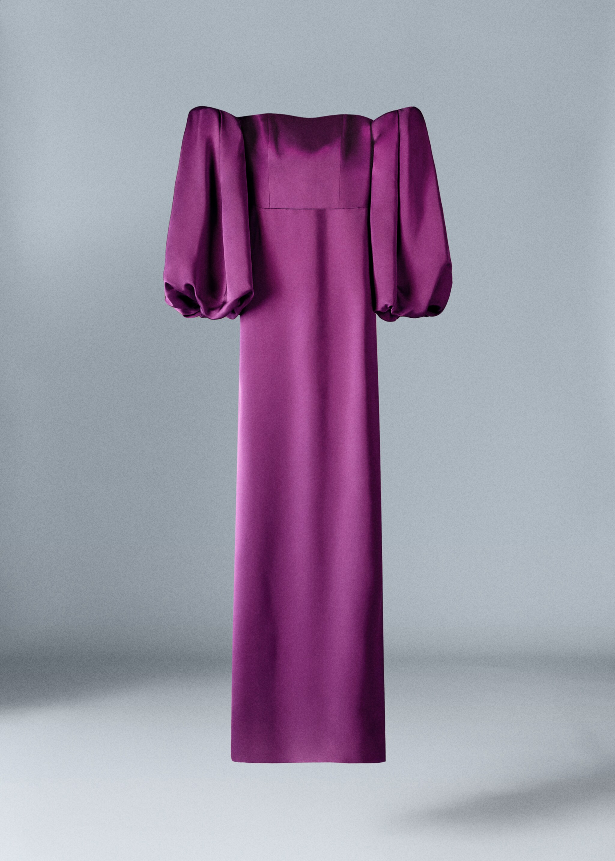 Vestido raso mangas volumen - Artículo sin modelo