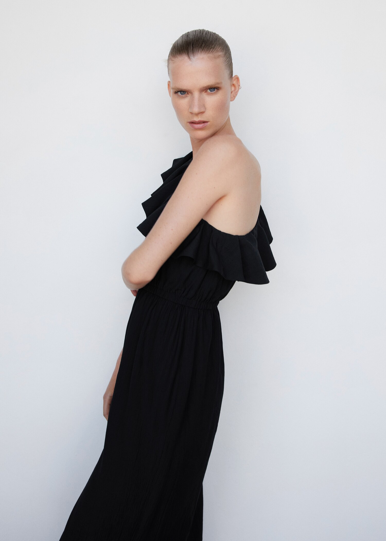 Ruffled asymmetric jumpsuit - Medium plane
