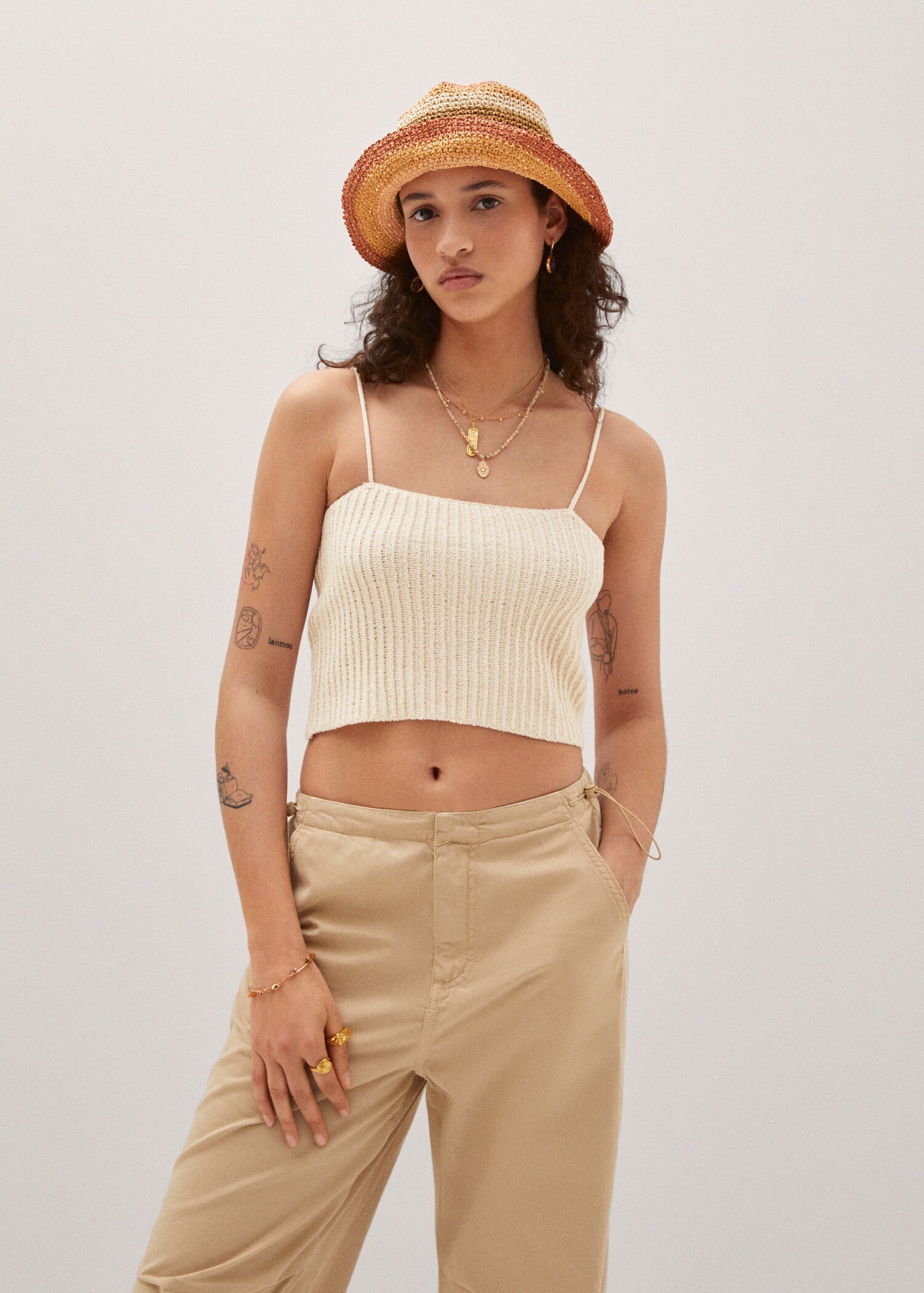 Knitted cropped top - Medium plane