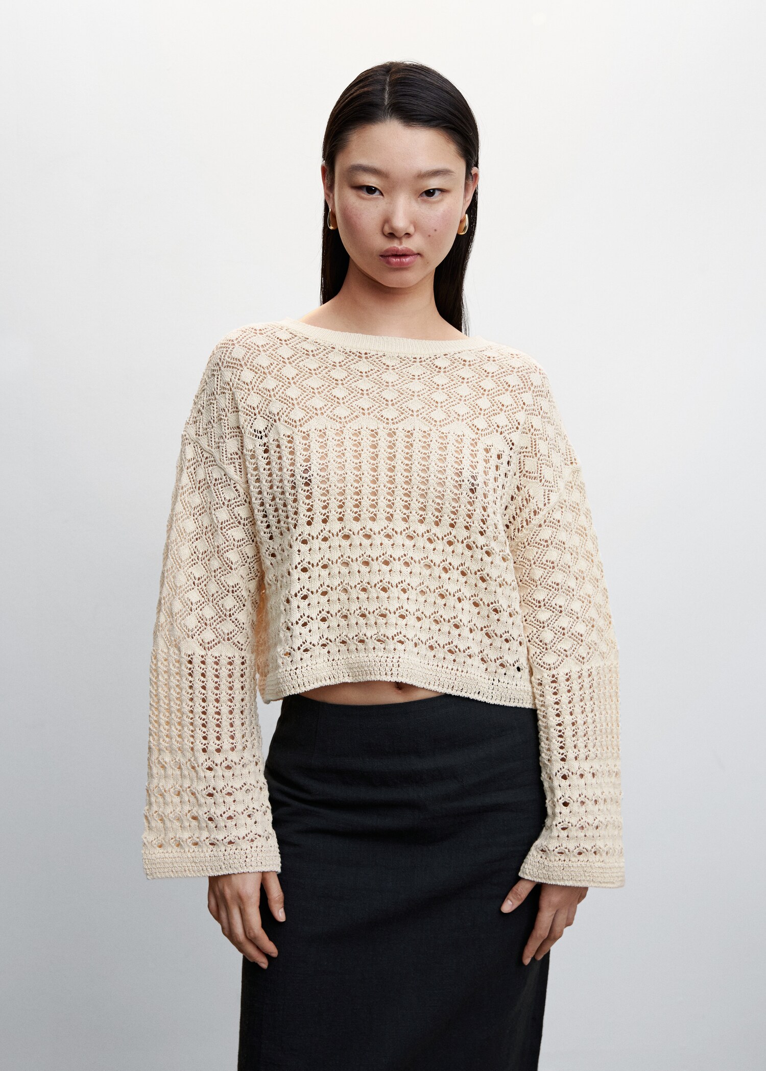 Openwork panel sweater - Medium plane