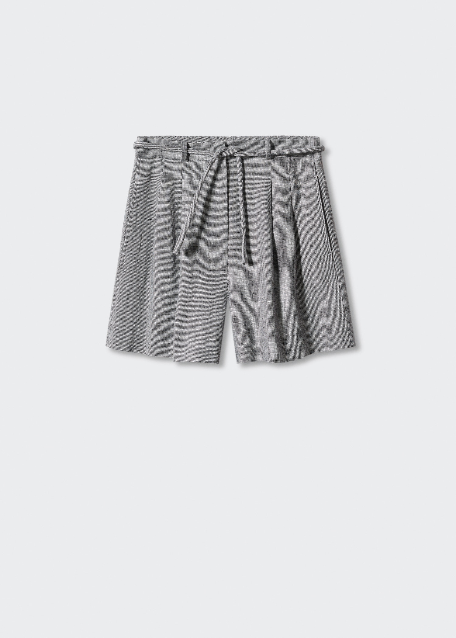 Pantaloni scurți din in cu șnur - Articol fără model