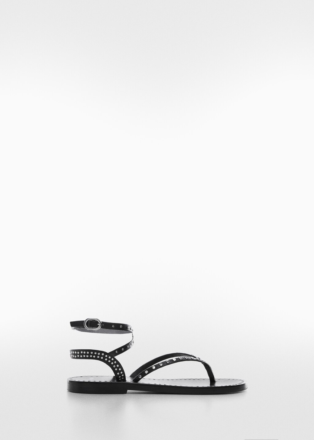 Studded leather sandals Women MANGO Montenegro