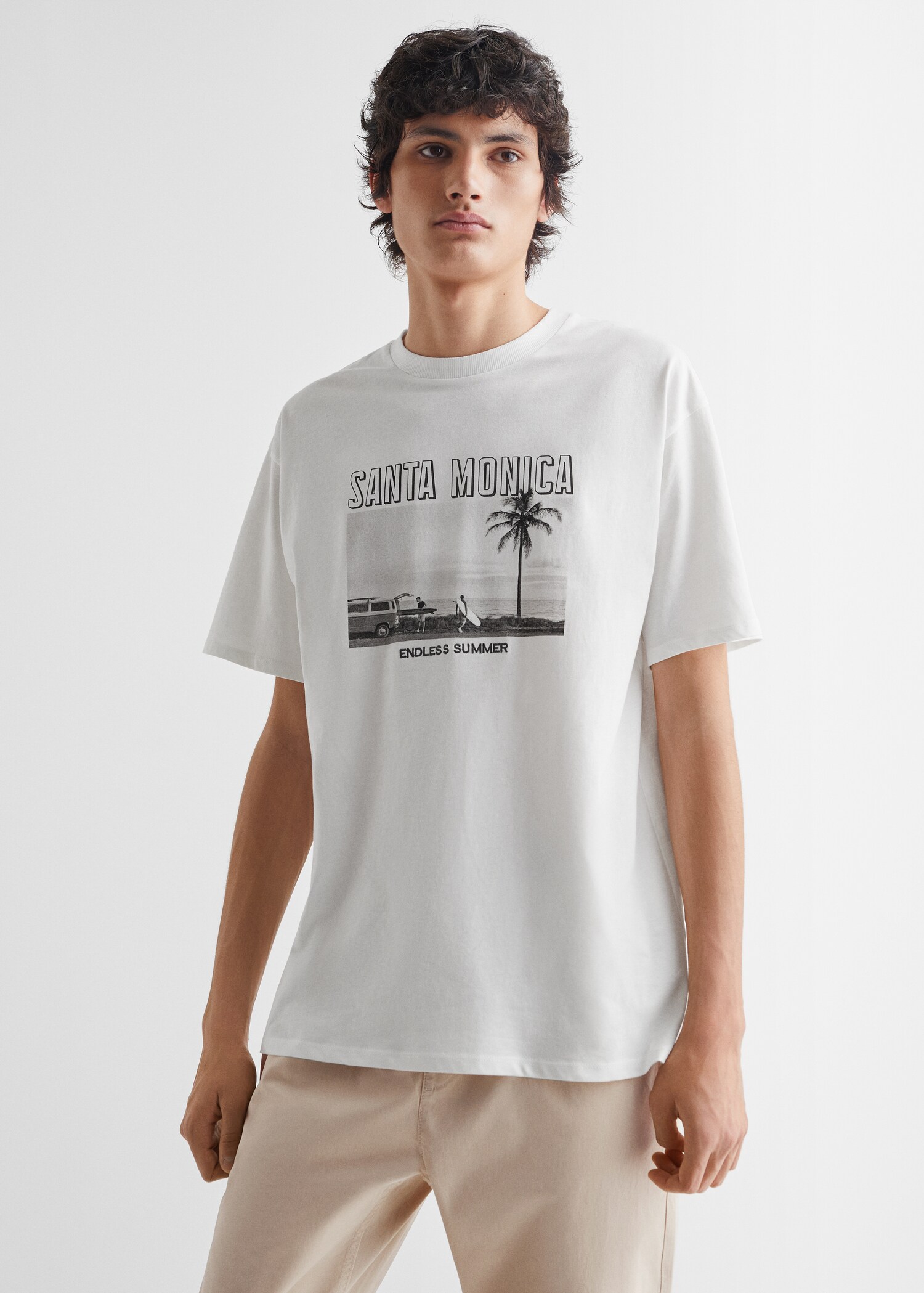 Printed cotton-blend t-shirt - Medium plane