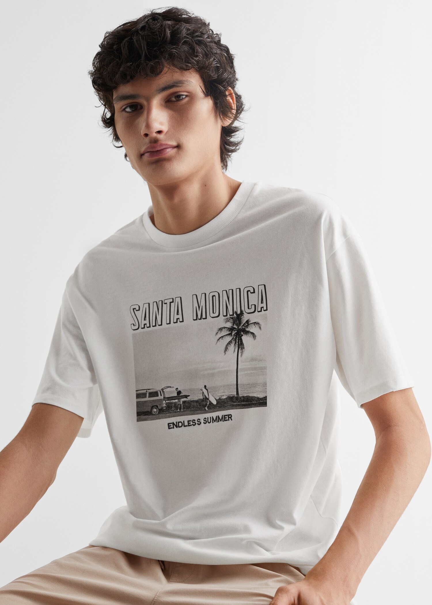 Printed cotton-blend t-shirt - Details of the article 1
