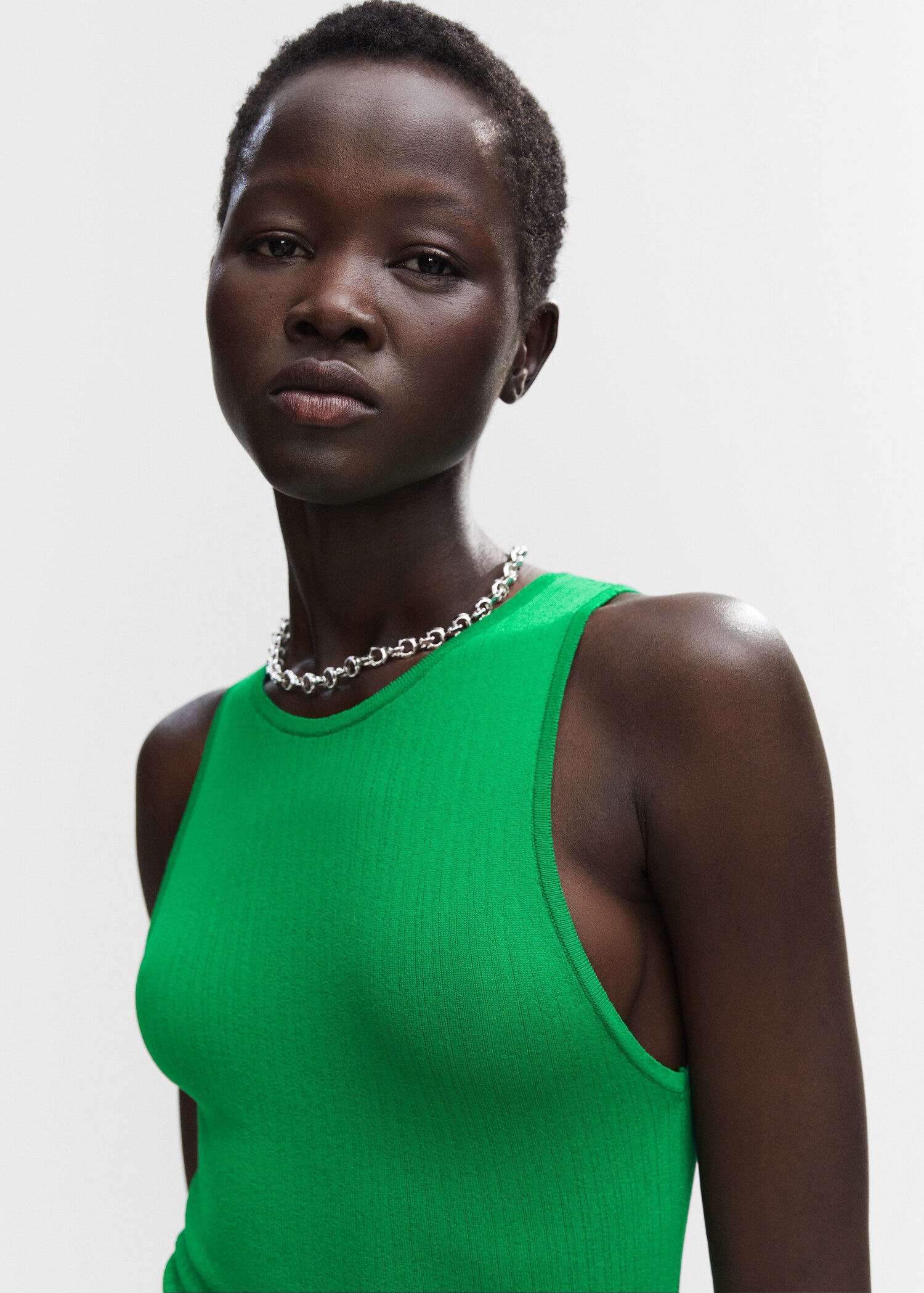 Ribbed knitted dress with zipper - Details of the article 1