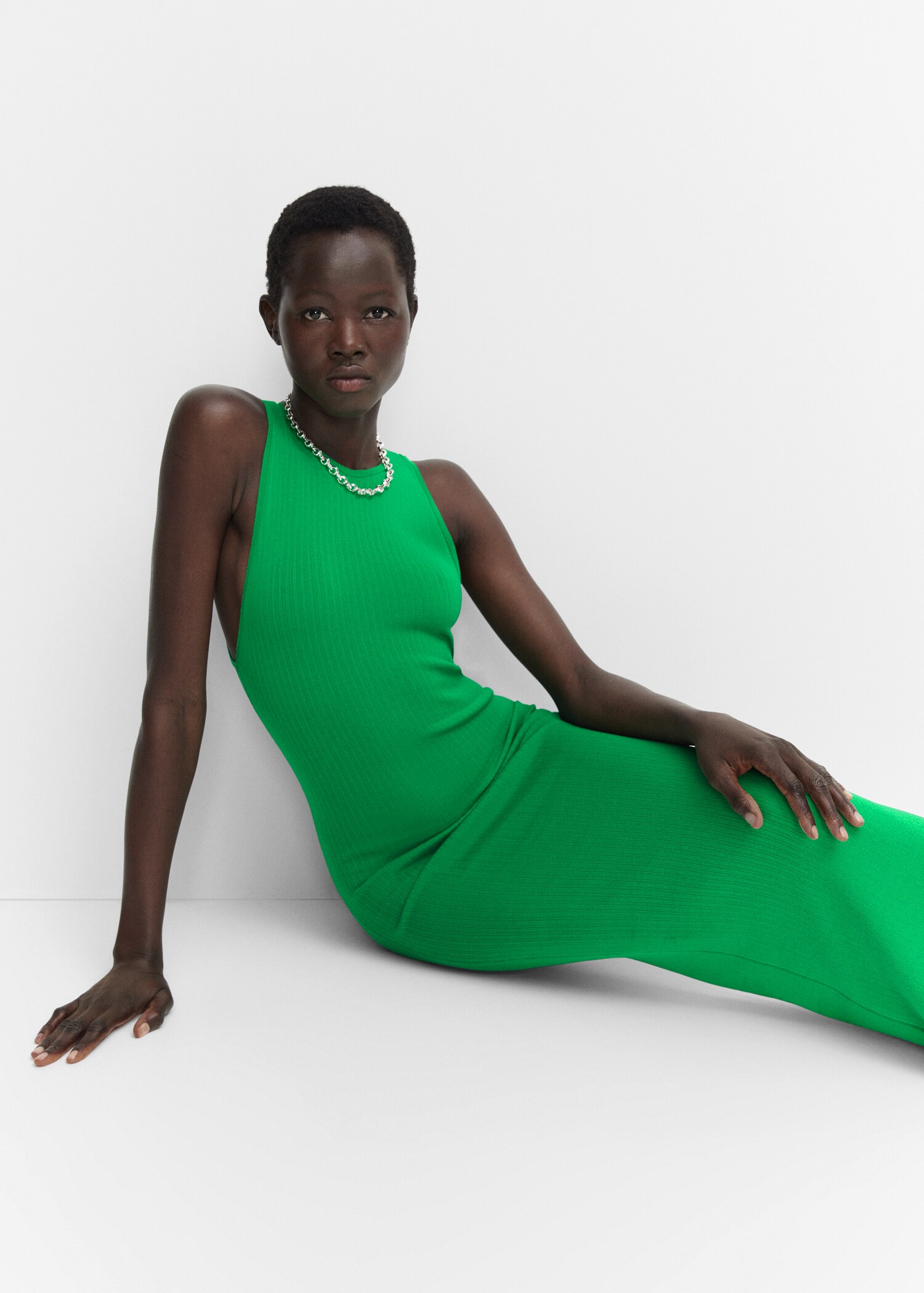 Ribbed knitted dress with zipper - Details of the article 2