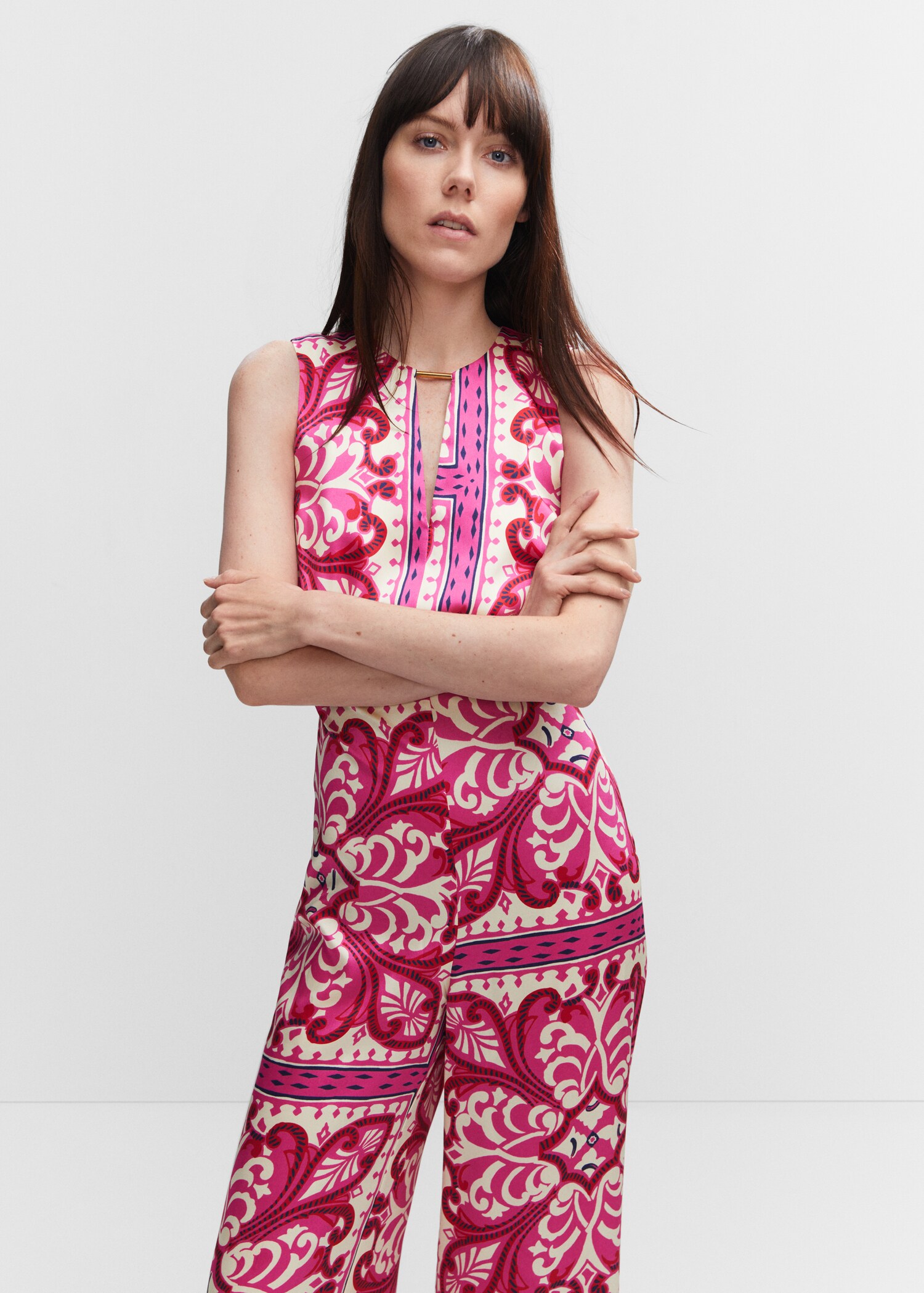 Printed jumpsuit with metal detail - Medium plane