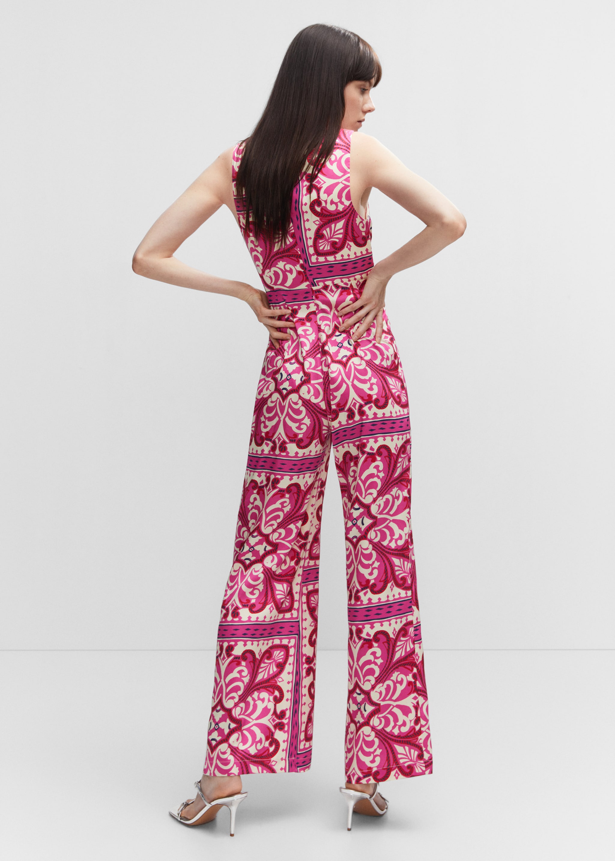 Printed jumpsuit with metal detail - Reverse of the article