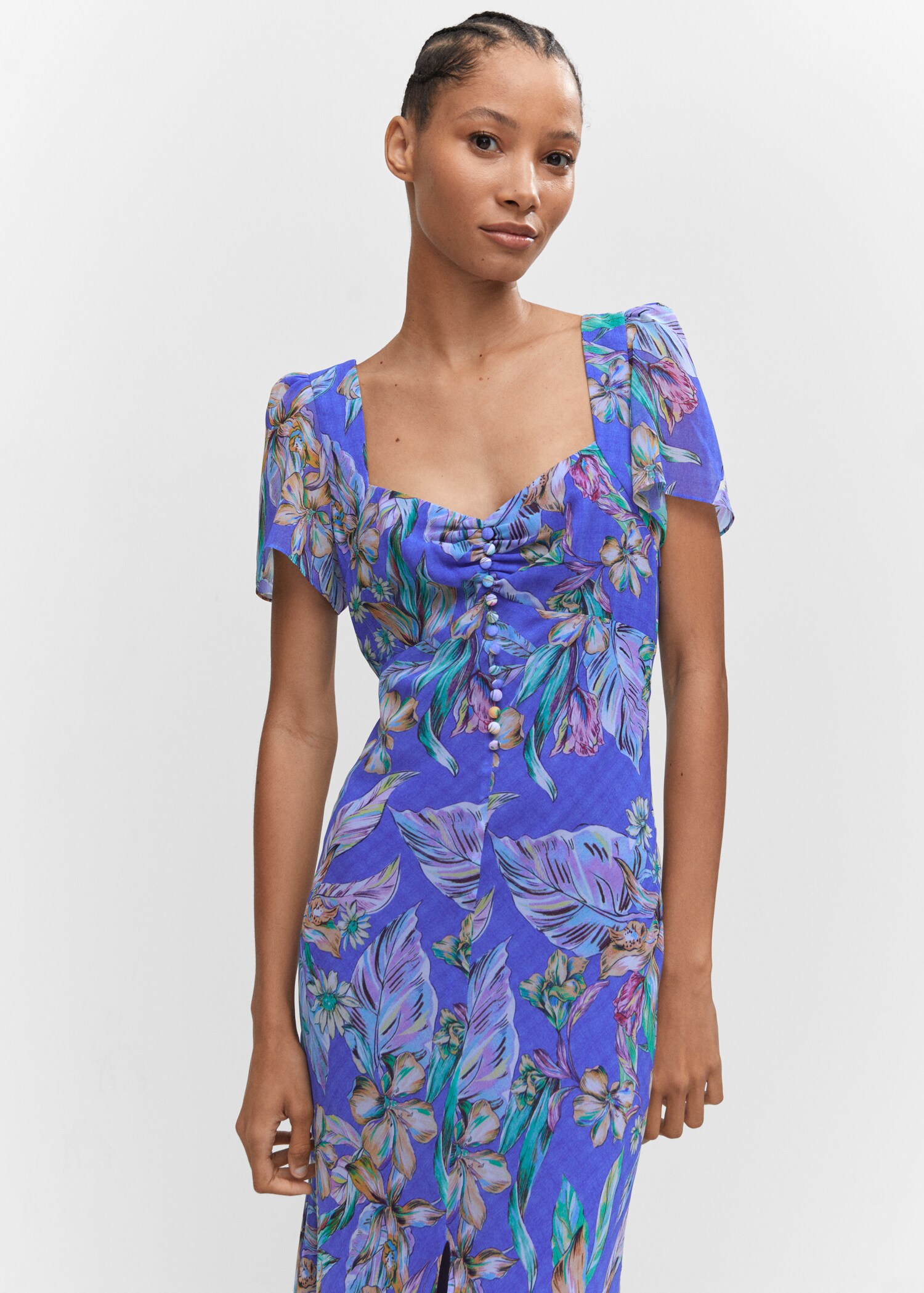 mango printed cut out detail dress Mango Printed Cut-out Detail Dress midi kjoler shop p Booztlet