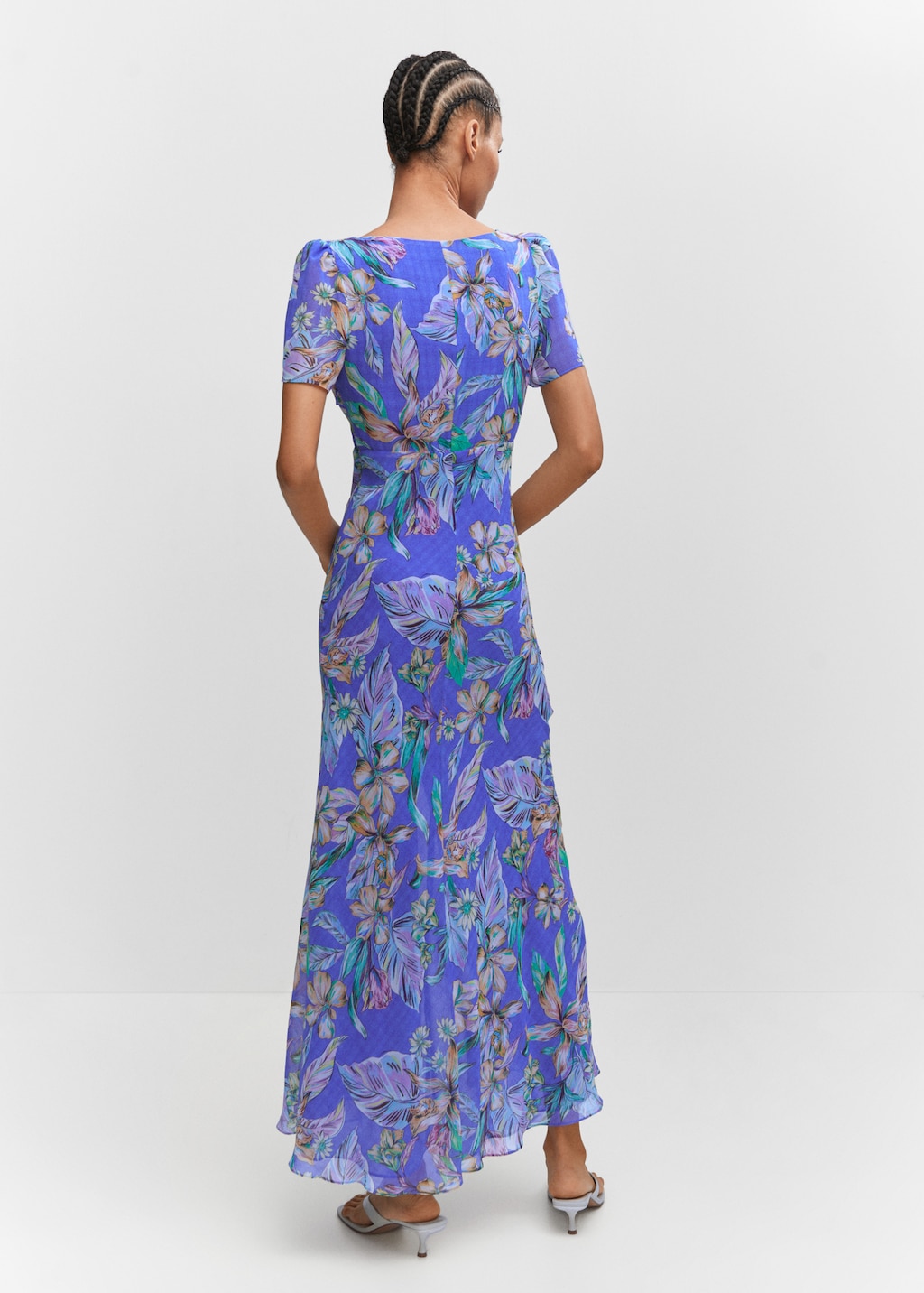 Printed cut-out detail dress