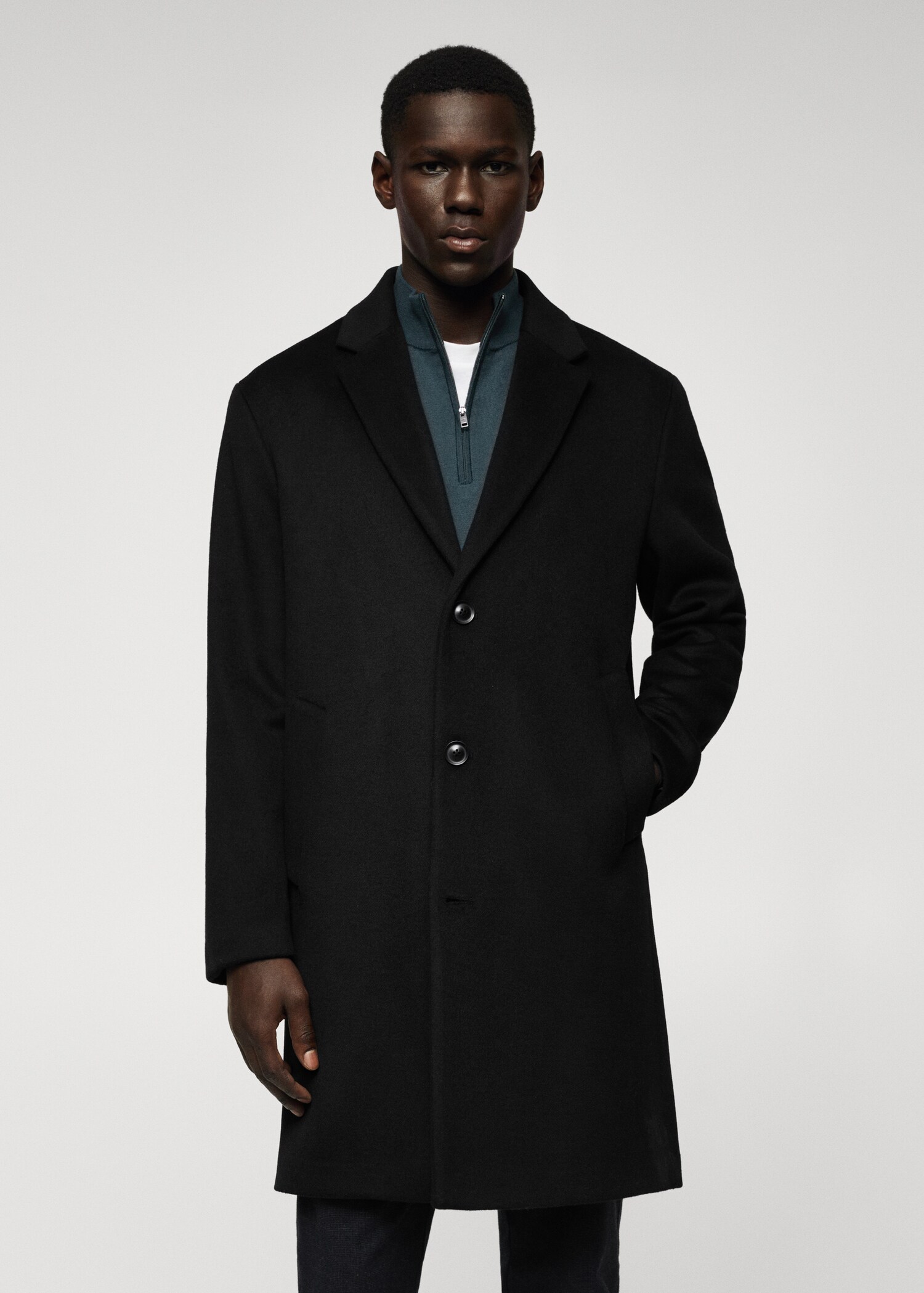 Recycled wool oversize coat - Medium plane