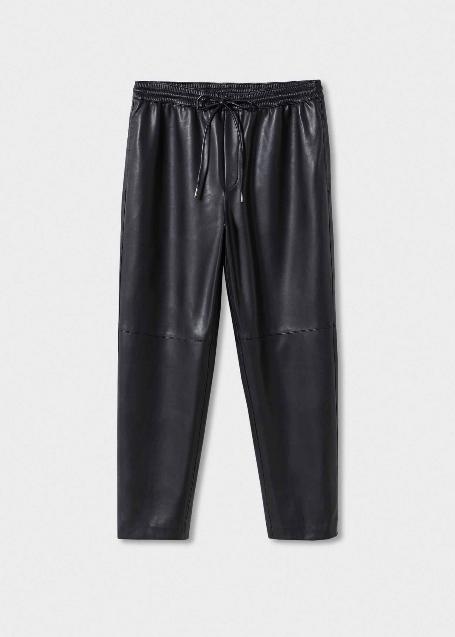 Leather-effect elastic waist trousers - Article without model