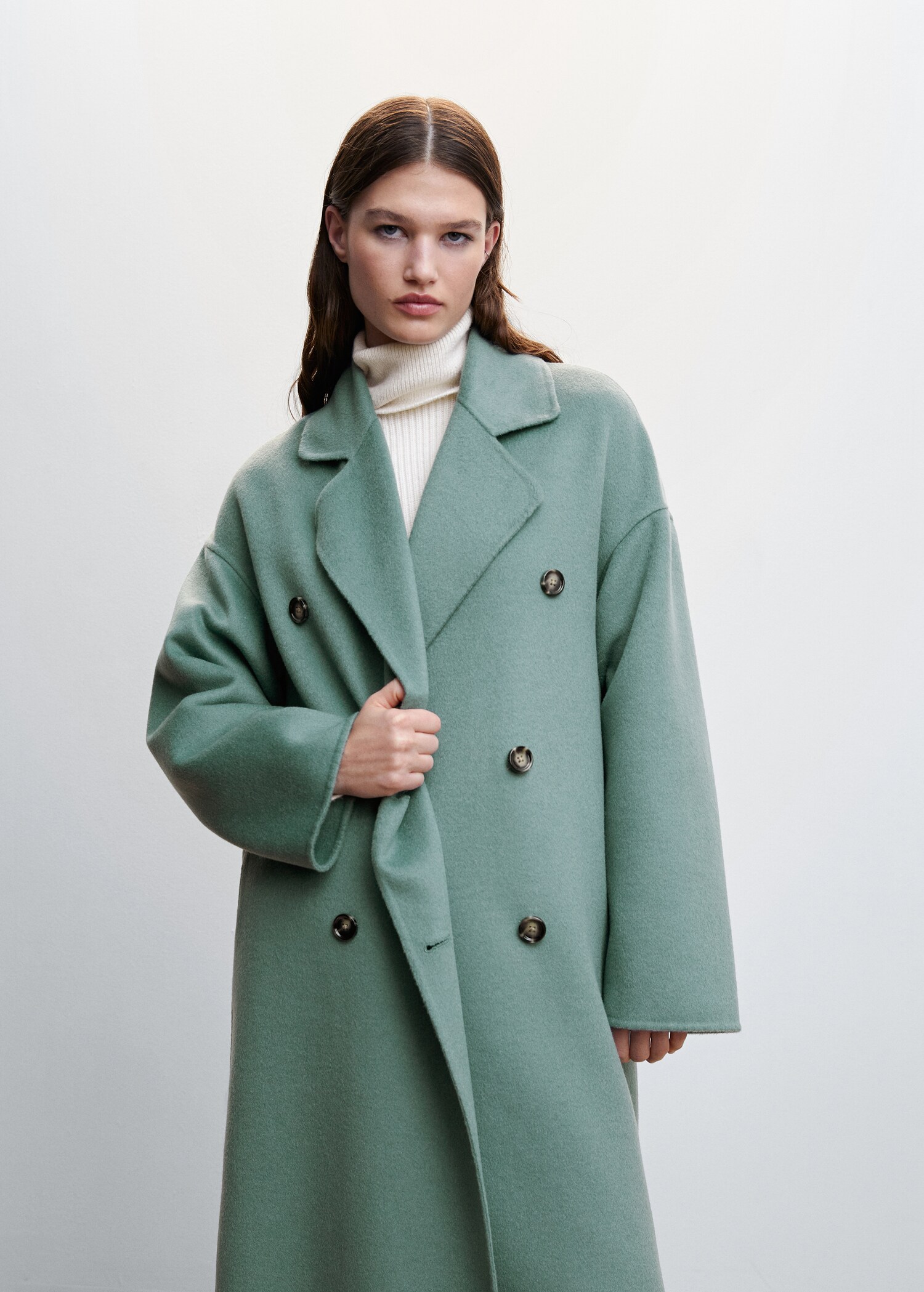 Παλτό μαλλί handmade oversize - Μεσαίο πλάνο
