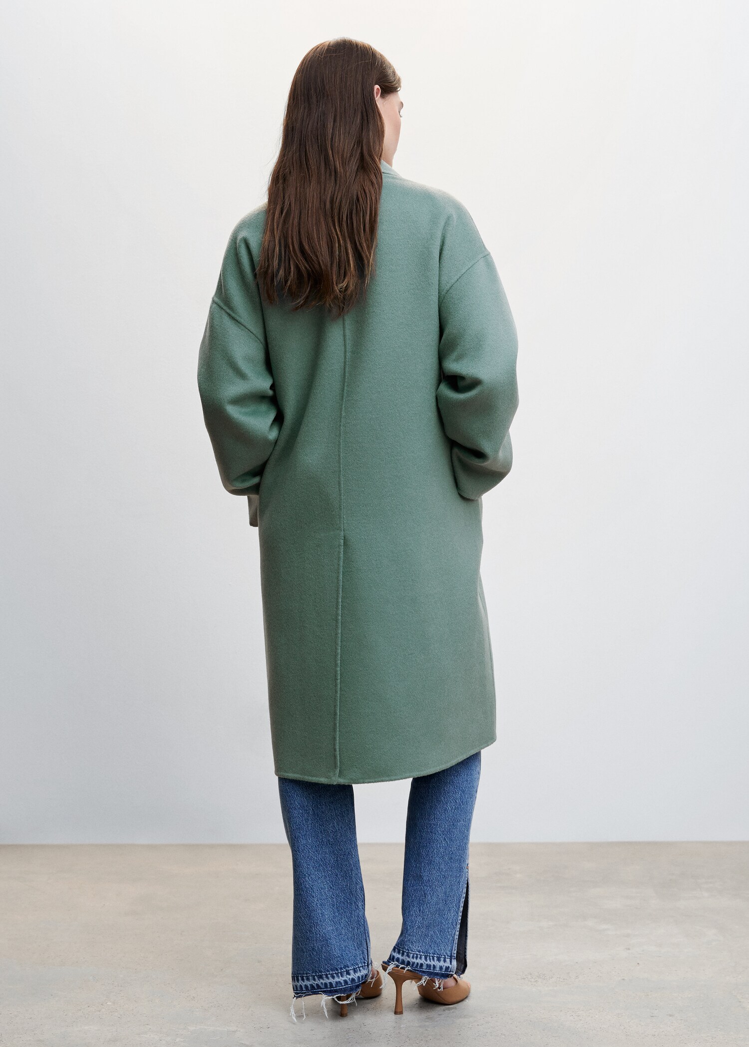 Παλτό μαλλί handmade oversize - Πίσω όψη προϊόντος