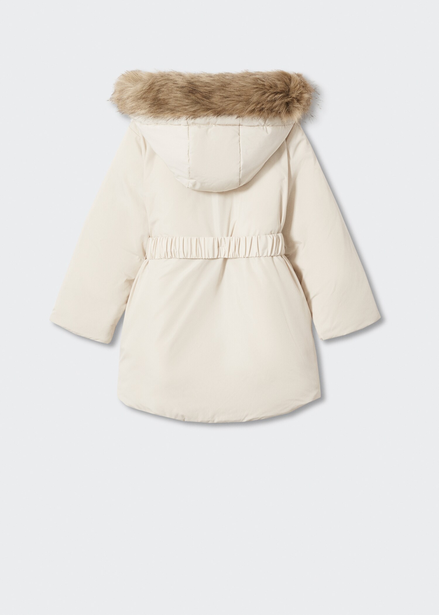 Faux fur hood coat - Reverse of the article