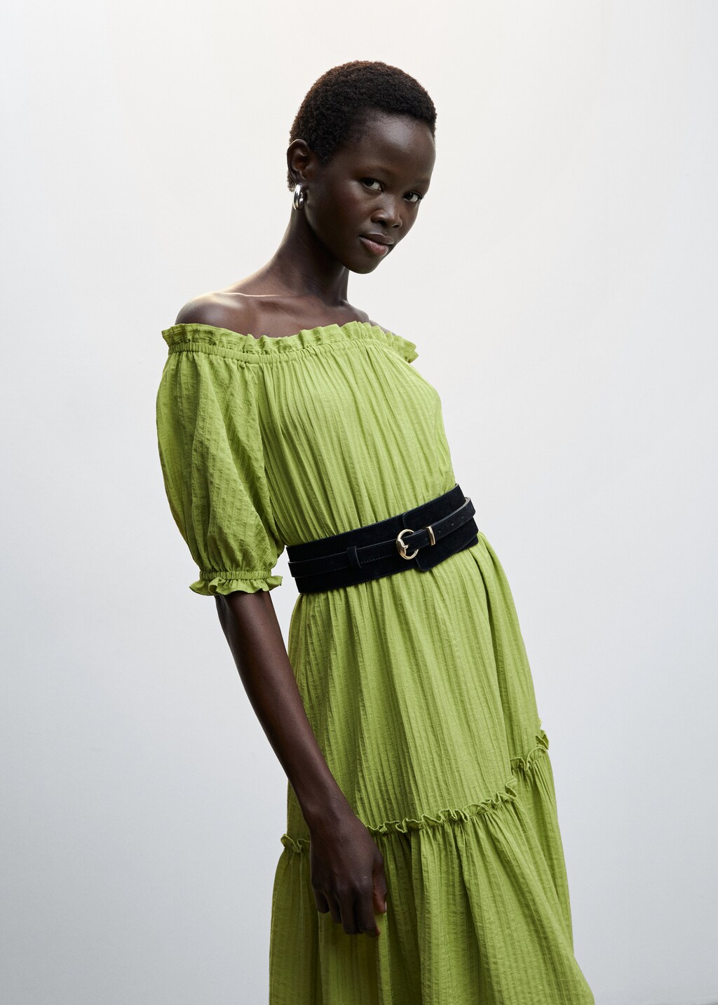 Robe manche bouffante mango shop